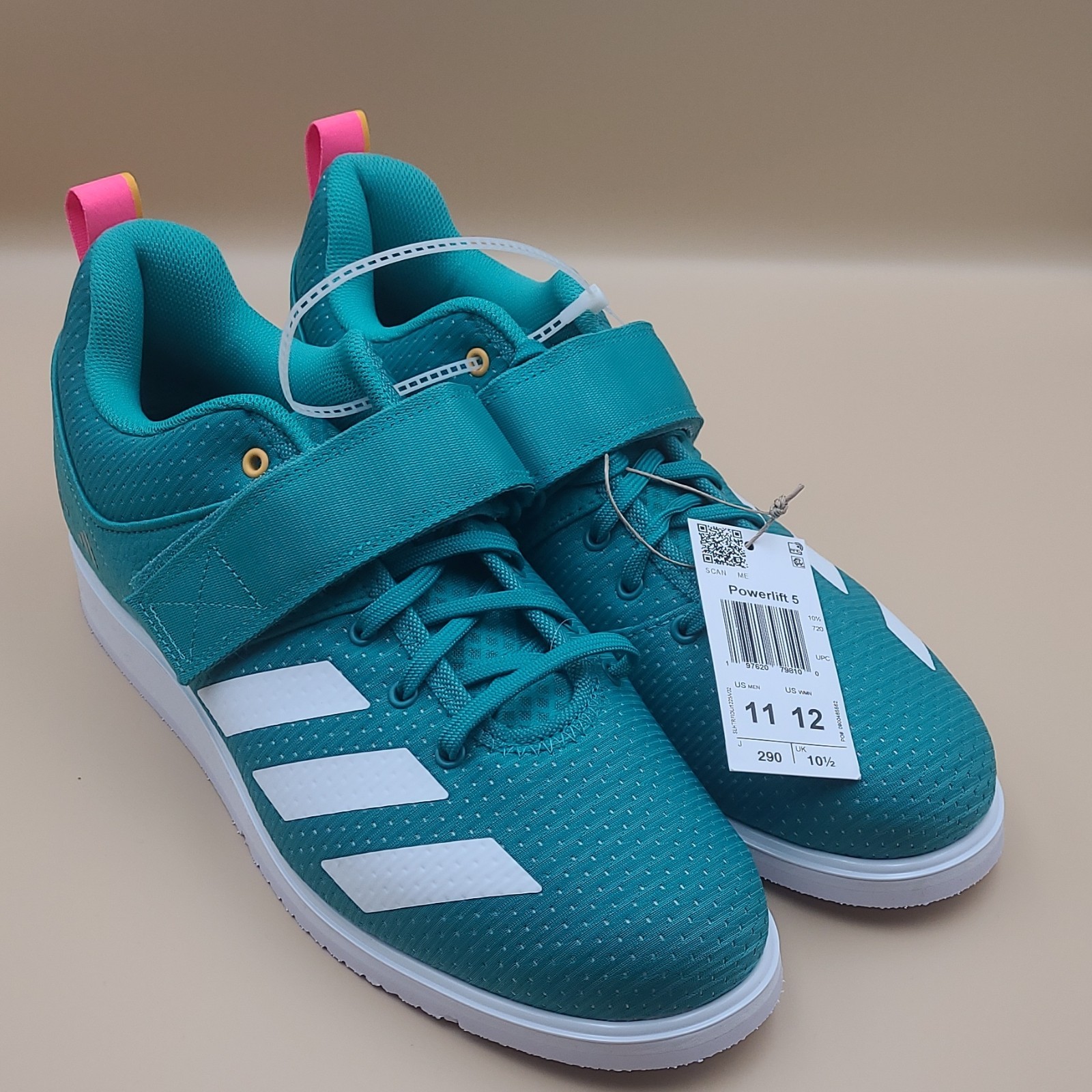 adidas Powerlift 5 Men's Weightlifting Shoes Teal/White JP9877 Size US 11