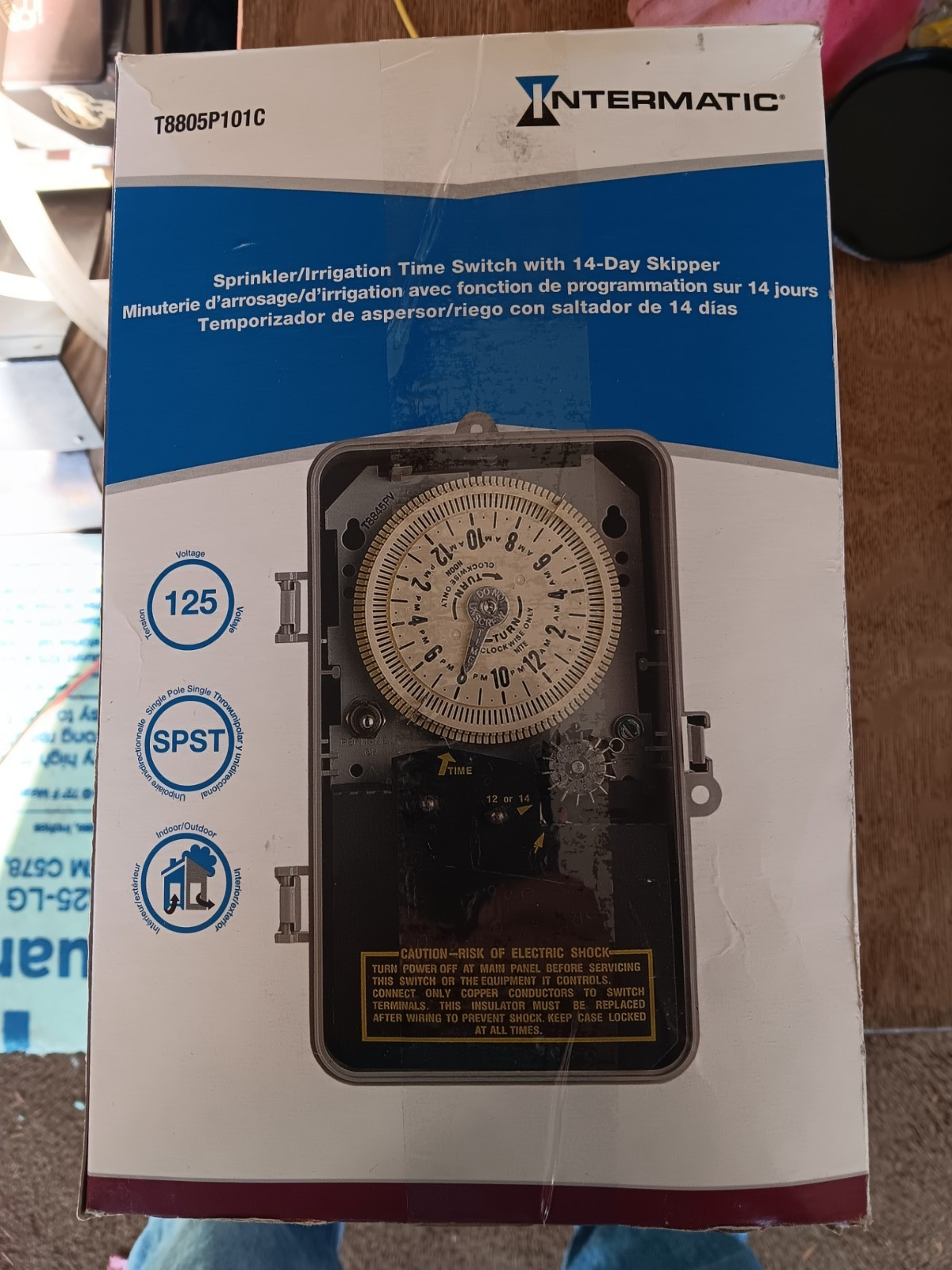 Intermatic T8805P101C 125V Timer Switch - Gray w/ 14 Day Skipper