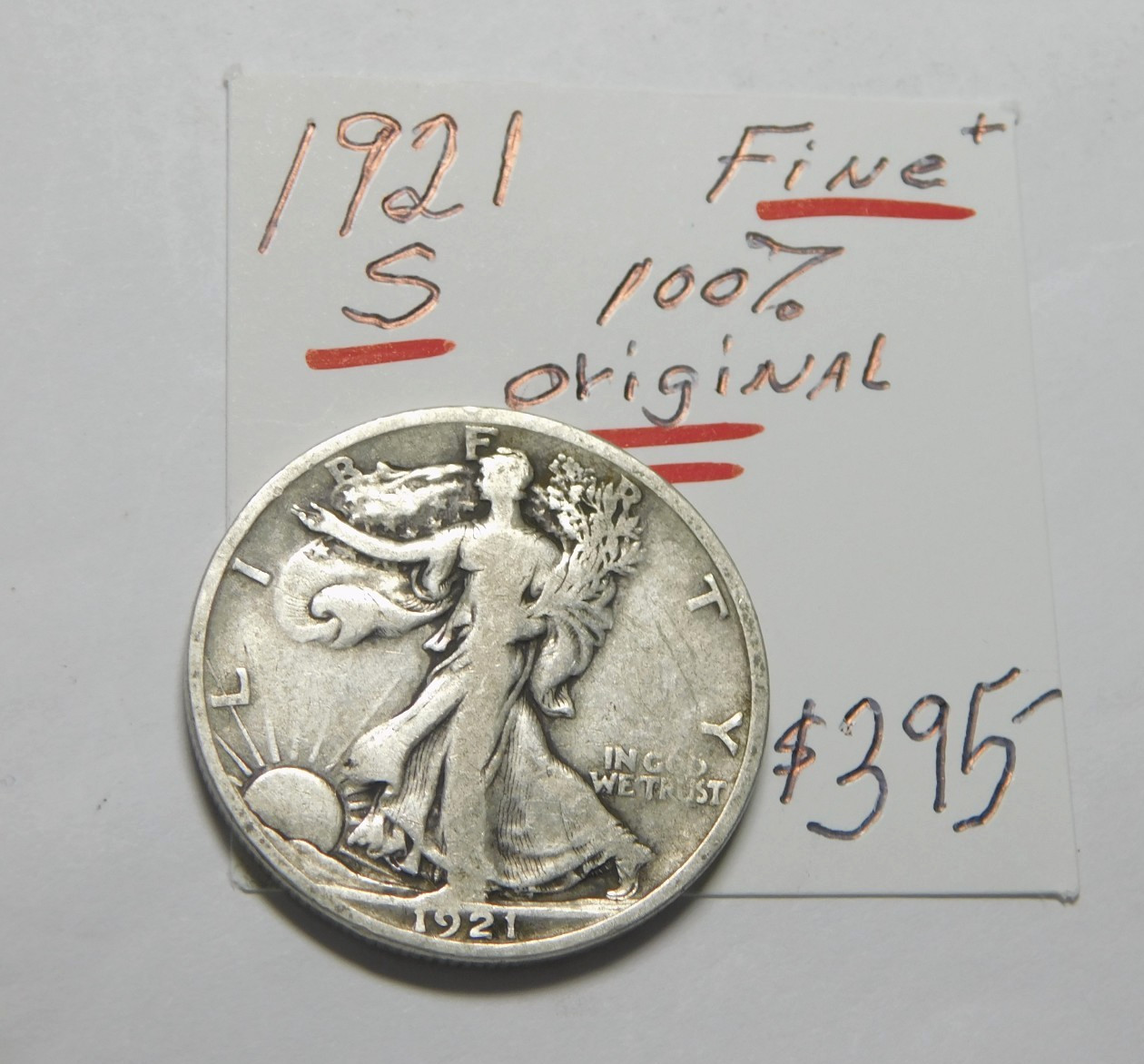 KEY DATE 1921 - S 100% ORIGINAL FINE+ !!!!!! FROM SET - BOLD RIMS !!!!!! ✨