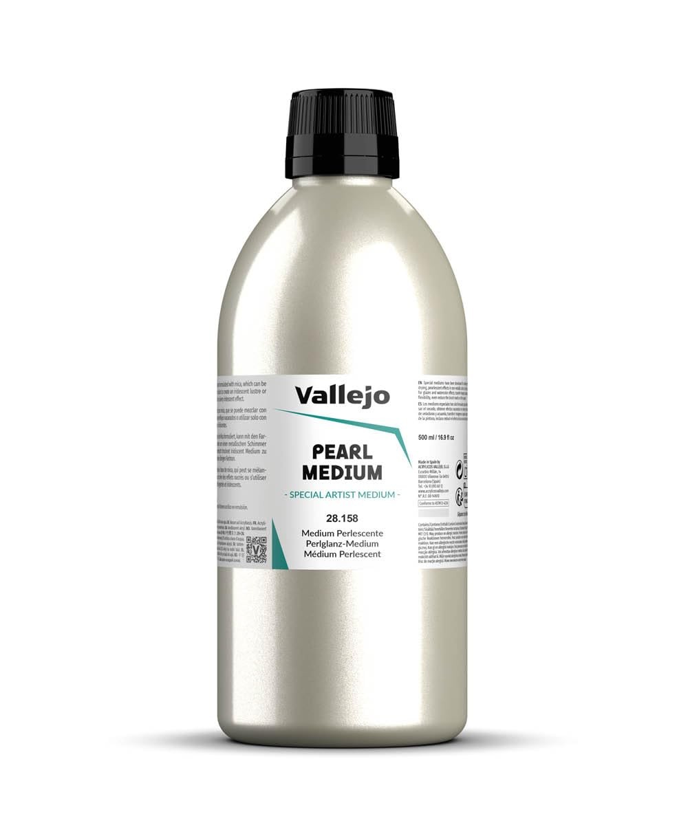 Vallejo : Acrylic Pearlescent Iridescent 16.9 Fl Oz (Pack of 1), Silvery