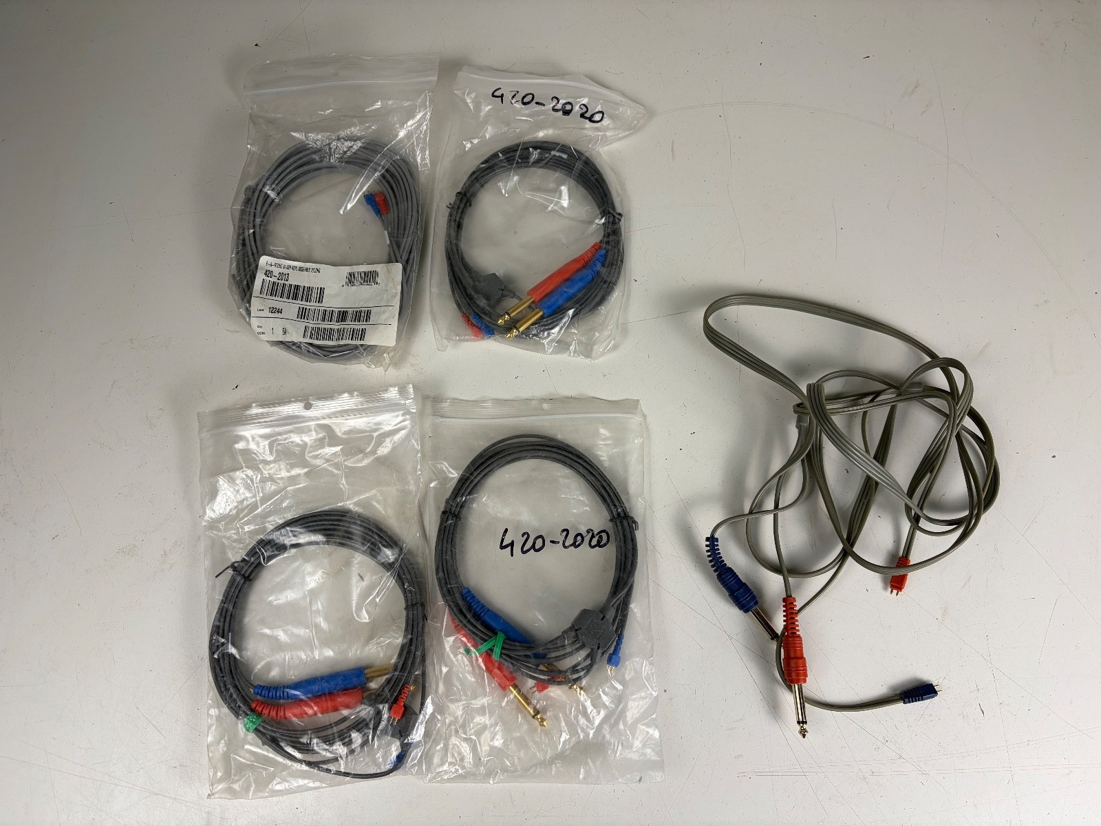 Lot of 5 Audiology Earphone Cables for Audiometer Hearing Test Headphones Medica