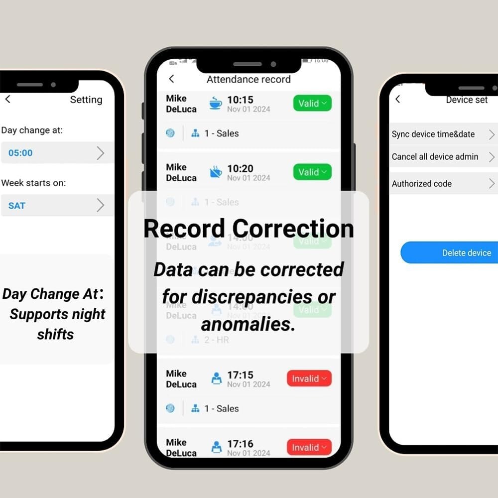 Time Clock, App-Based, Face, Card & Fingerprint Attendance Machine for Employees