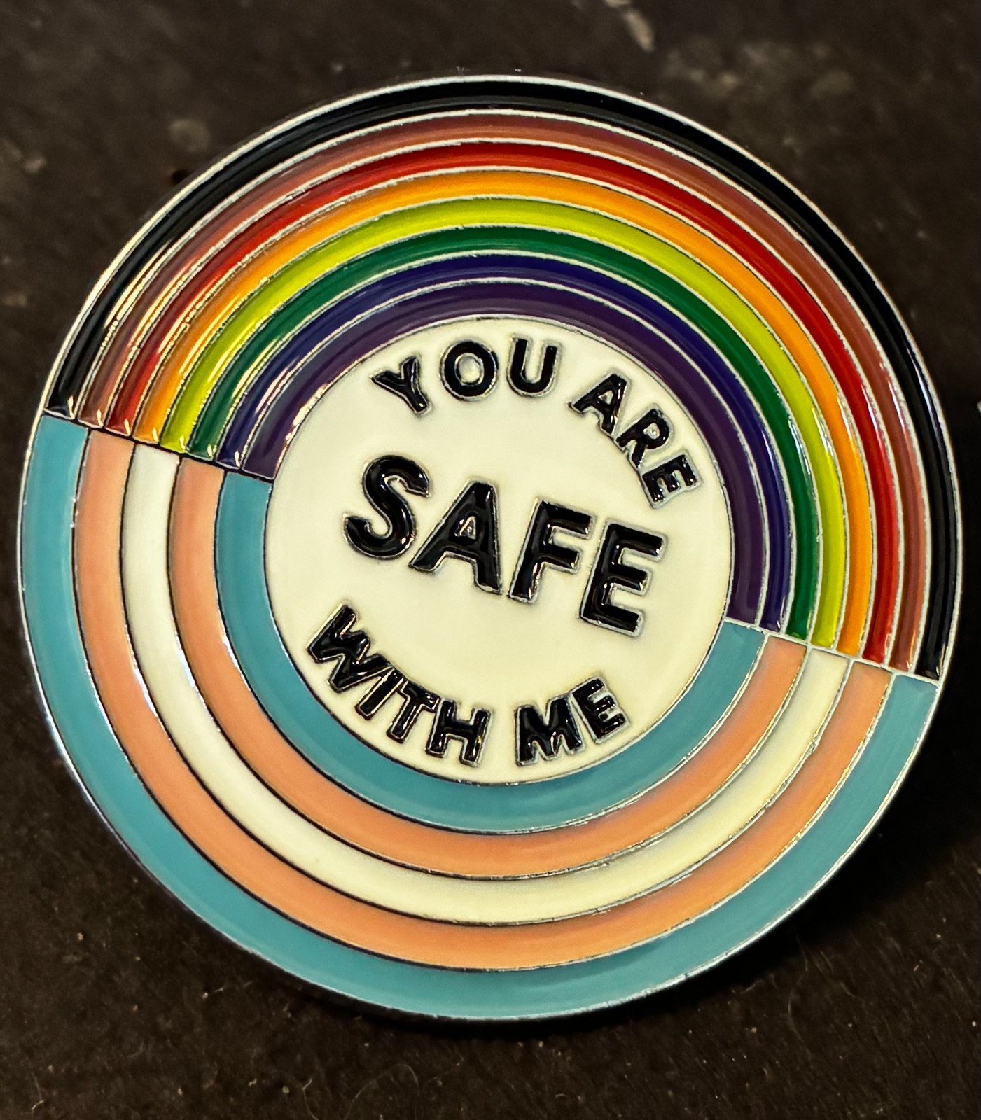 ENAMEL SAFE WITH ME PIN (SET OF 2) - PRIDE LGBTQ+  ONE FOR YOU, ONE FOR A FRIEND