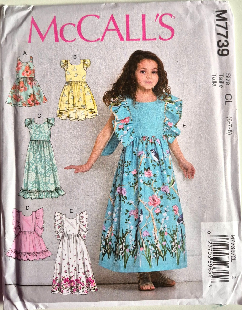 MCCALLS PATTERN 7739  DRESSES   GIRLS SIZES  6 7 8   UNCUT NEW