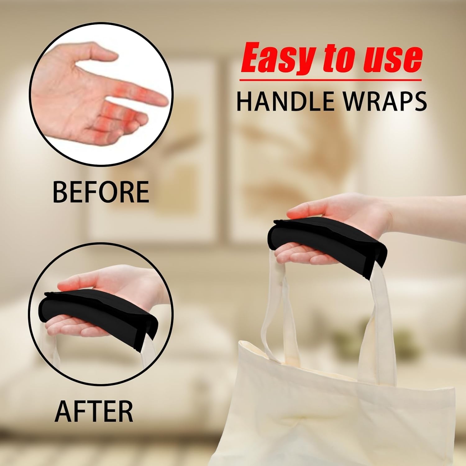 1-100PCS Luggage Handle Wraps for Suitcase Comfort Soft Handle Covers (Black)