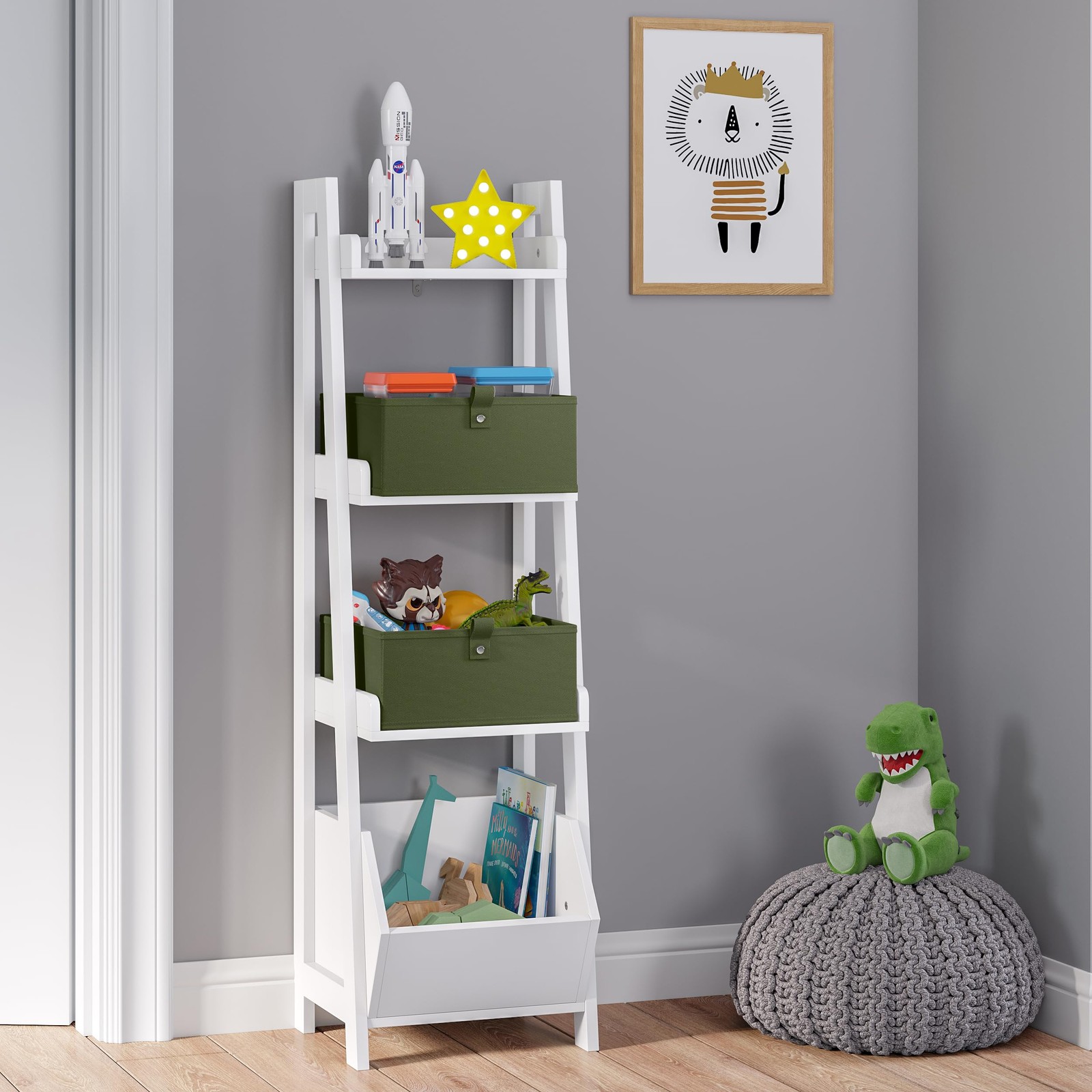 Kids 2pc Folding Storage Bins Set - 10.5” Bin Organizer with Handles - Olive ...