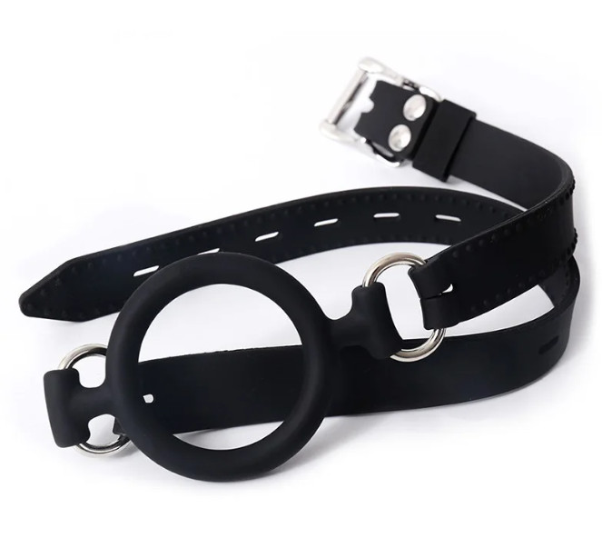 Silicone Open Mouth Gag Flirting O-Ring Oral Plug Restraint Harness Roleplay SM