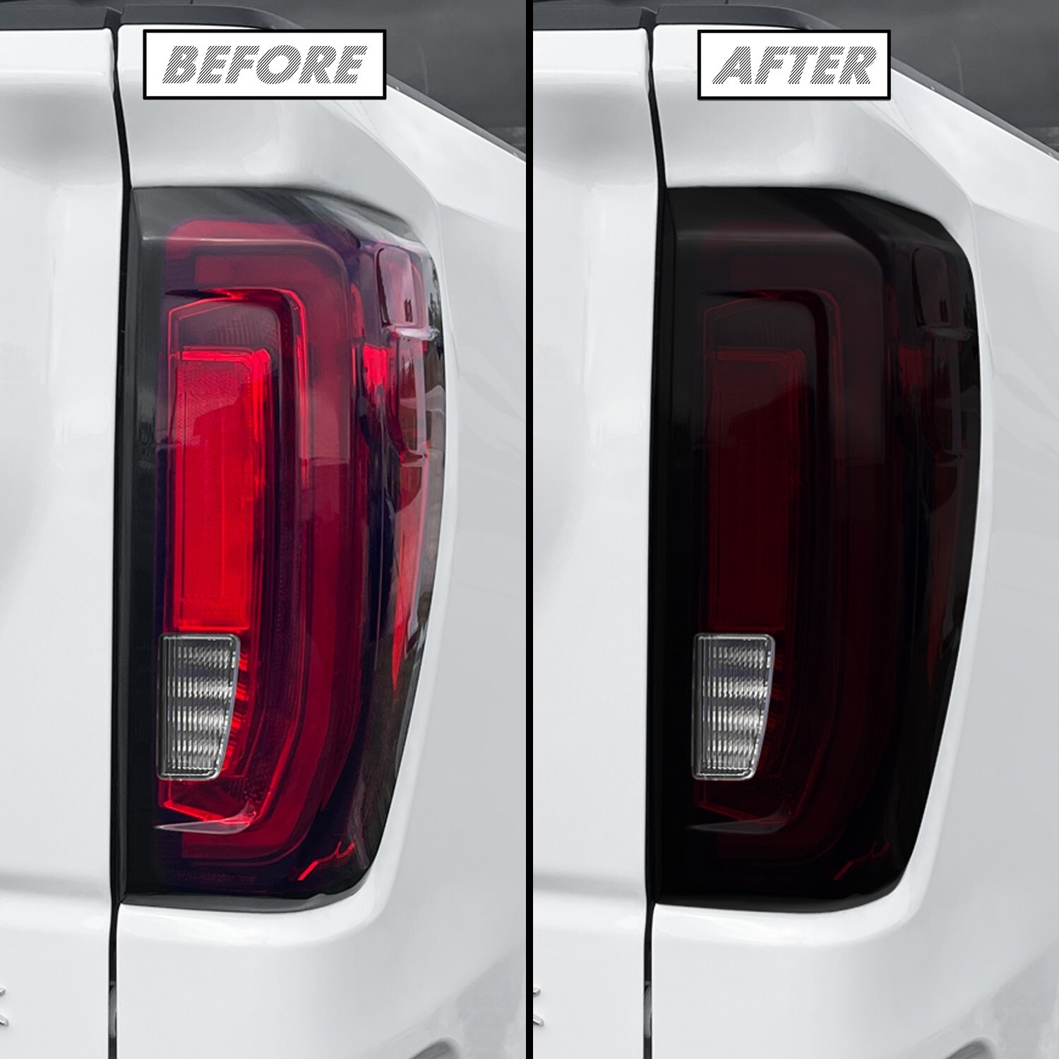 FOR 19-24 GMC Sierra 1500 Tail Light Cutout (AT4 AT4X Denali) SMOKE Precut Tint