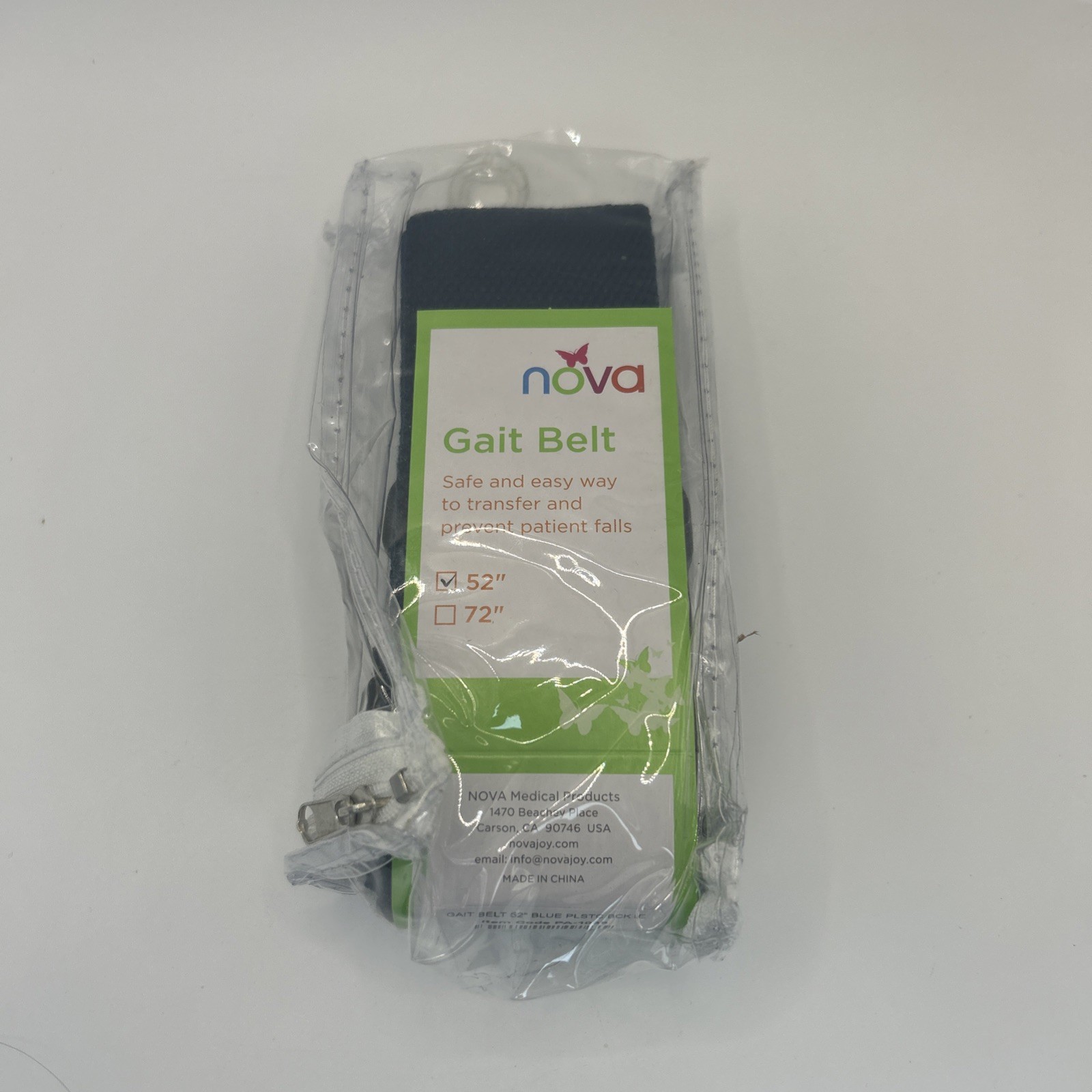 NOVA Gait Belt, Transfer Belt with Adjustable Locking Metal Buckle 52”