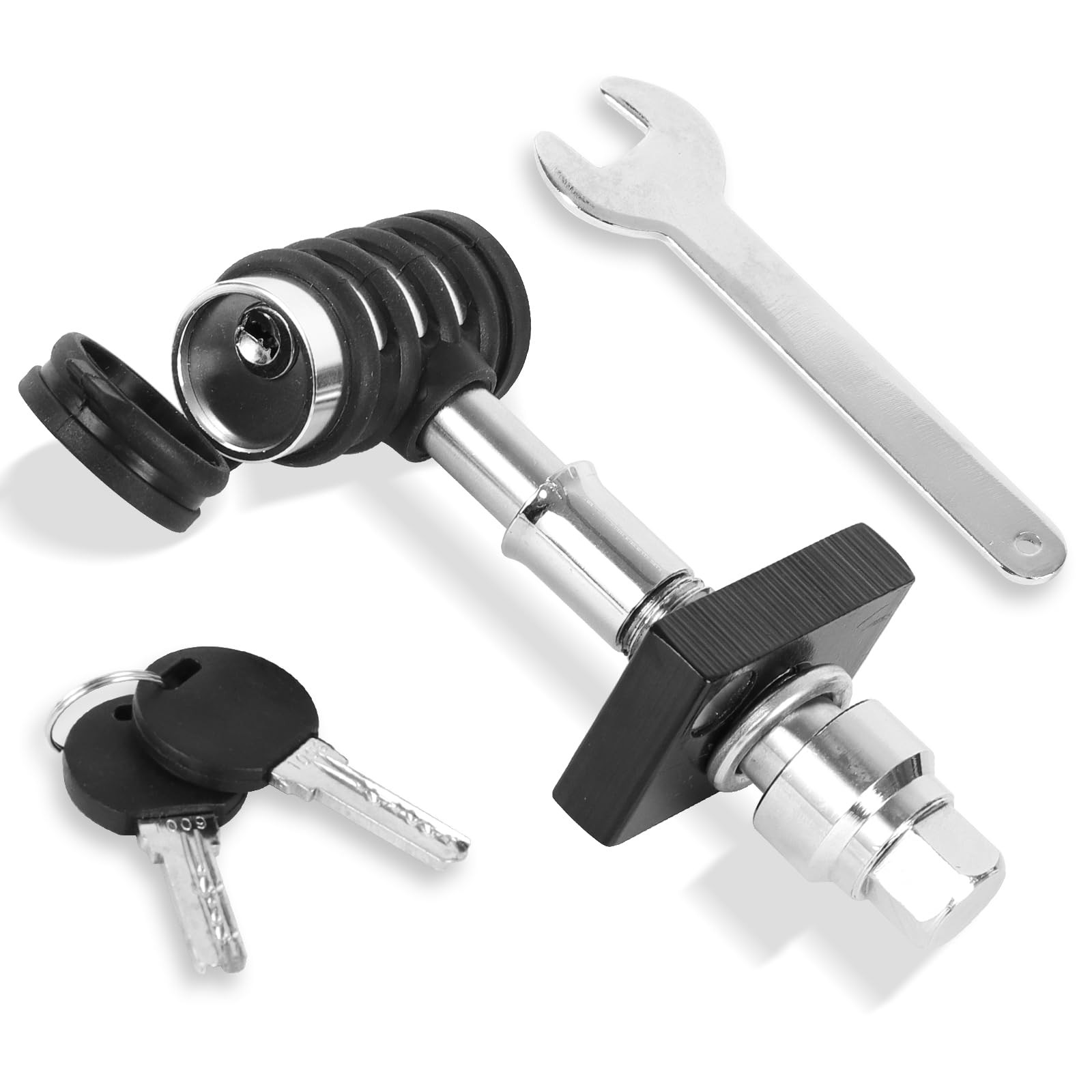 MaxxHaul Quiet 5/8" Hitch Locking Pin Set, Anti-Rattle x 2-5/8", Black