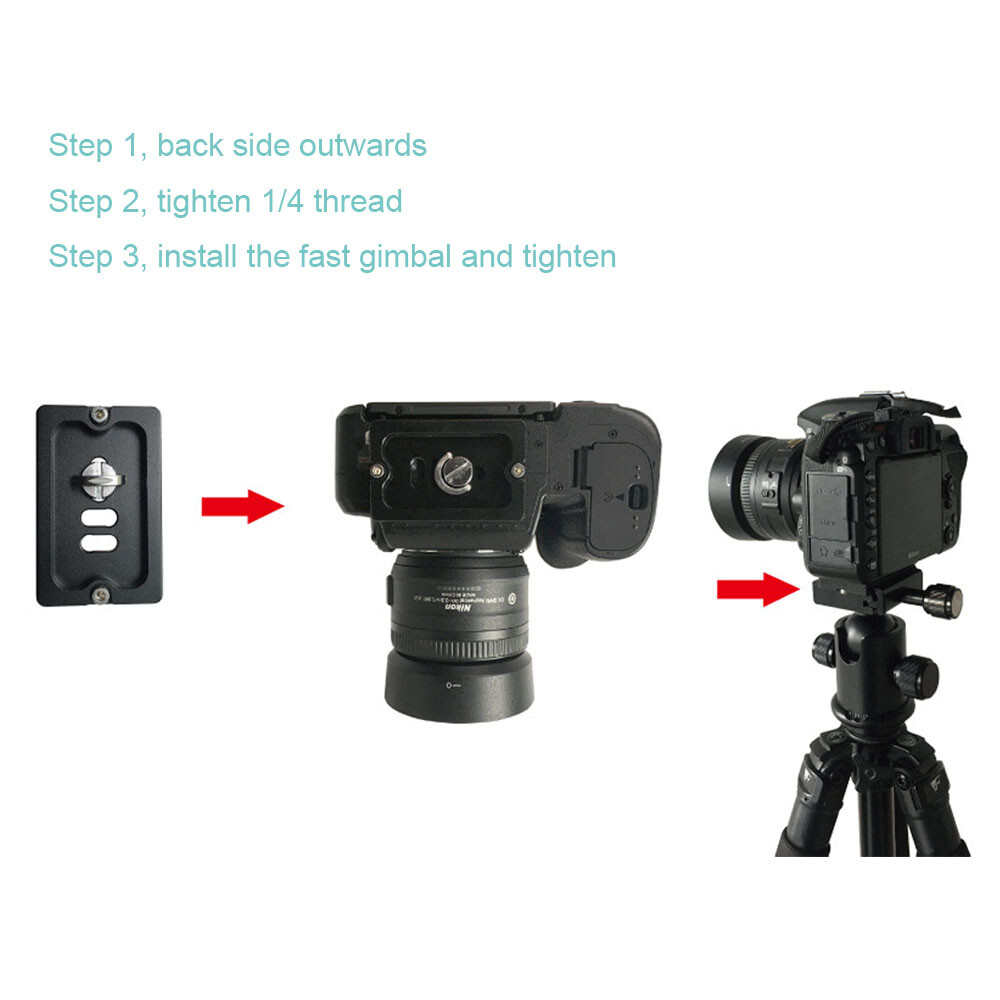4XPU70 Quick Release Plate For Digital Camera Tripod Ballhead Lens Mount Adapter