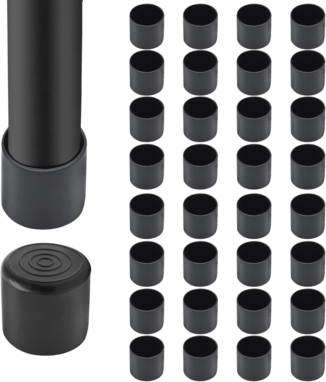 32Pcs 1 Inch (25Mm) Chair Leg Tips Caps, round PVC Non-Slip Folding Chair Leg En