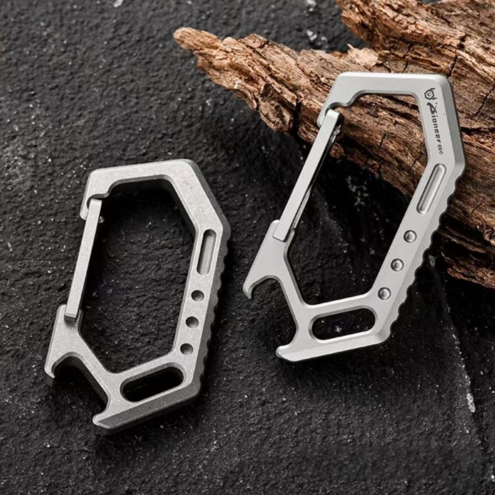 Titanium Keychain Carabiner Clip Key Holder Organizer with Bottle Opener EDC