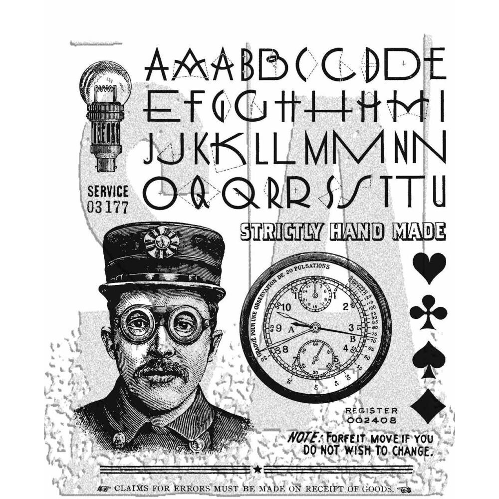 Tim Holtz Stampers Anonymous "THE INSPECTOR" Rubber Cling Stamp Set 2023