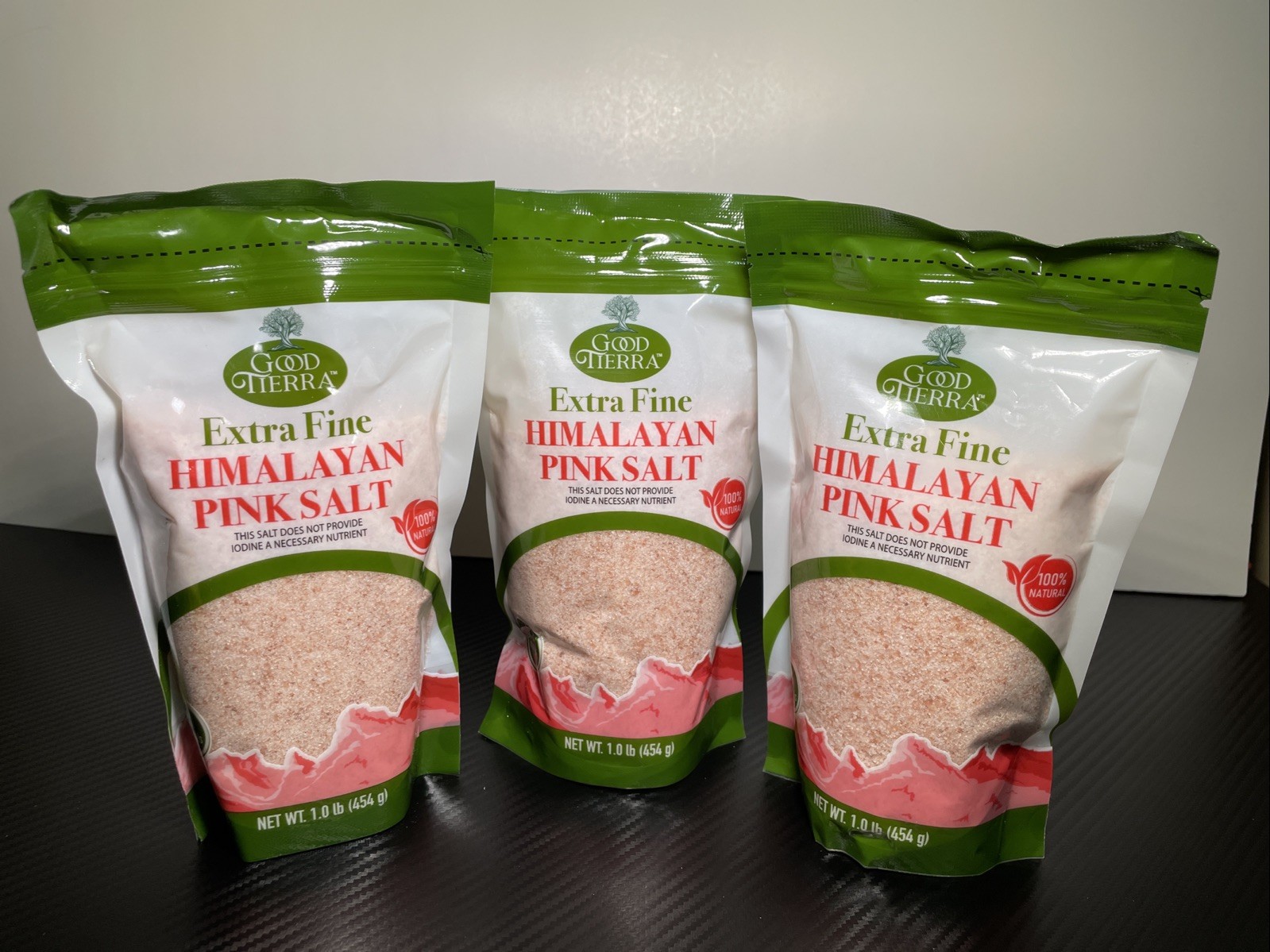 Good Tierra Extra Fine Himalayan Pink Salt 100% Natural 1 lb Bag Each Lot Of 3