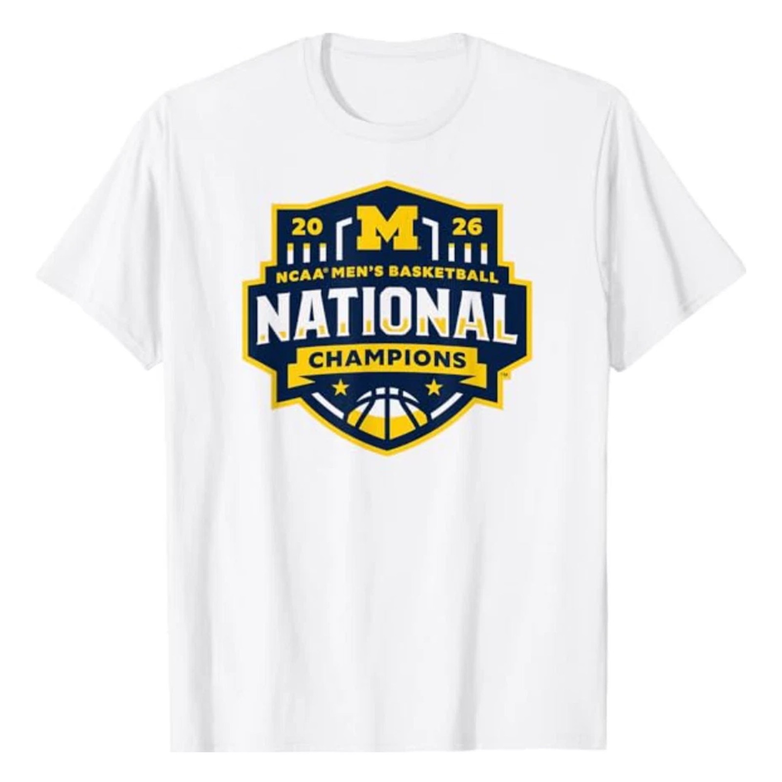Michigan Wolverines National Champs 2026 Basketball White S-5XL FREESHIPS