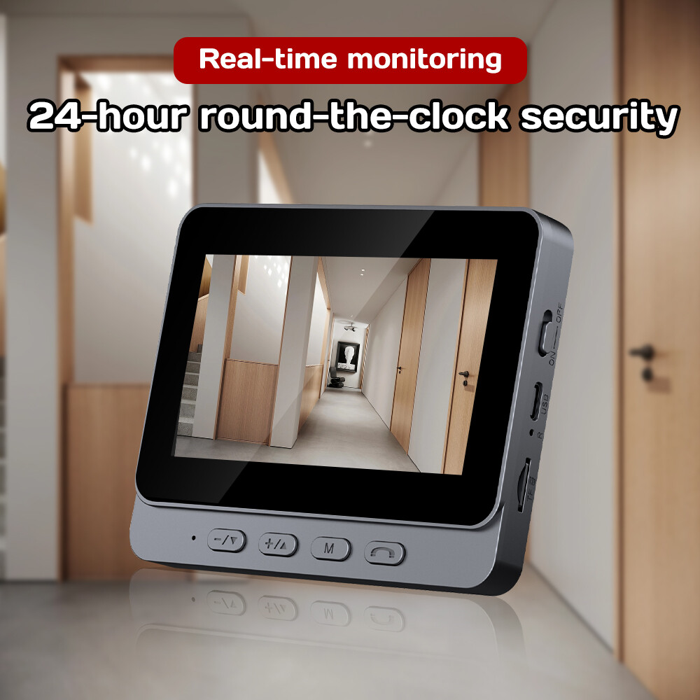Wireless Intercom Doorbell HD Night Vision 4.3in lPS Screen Visual Camera