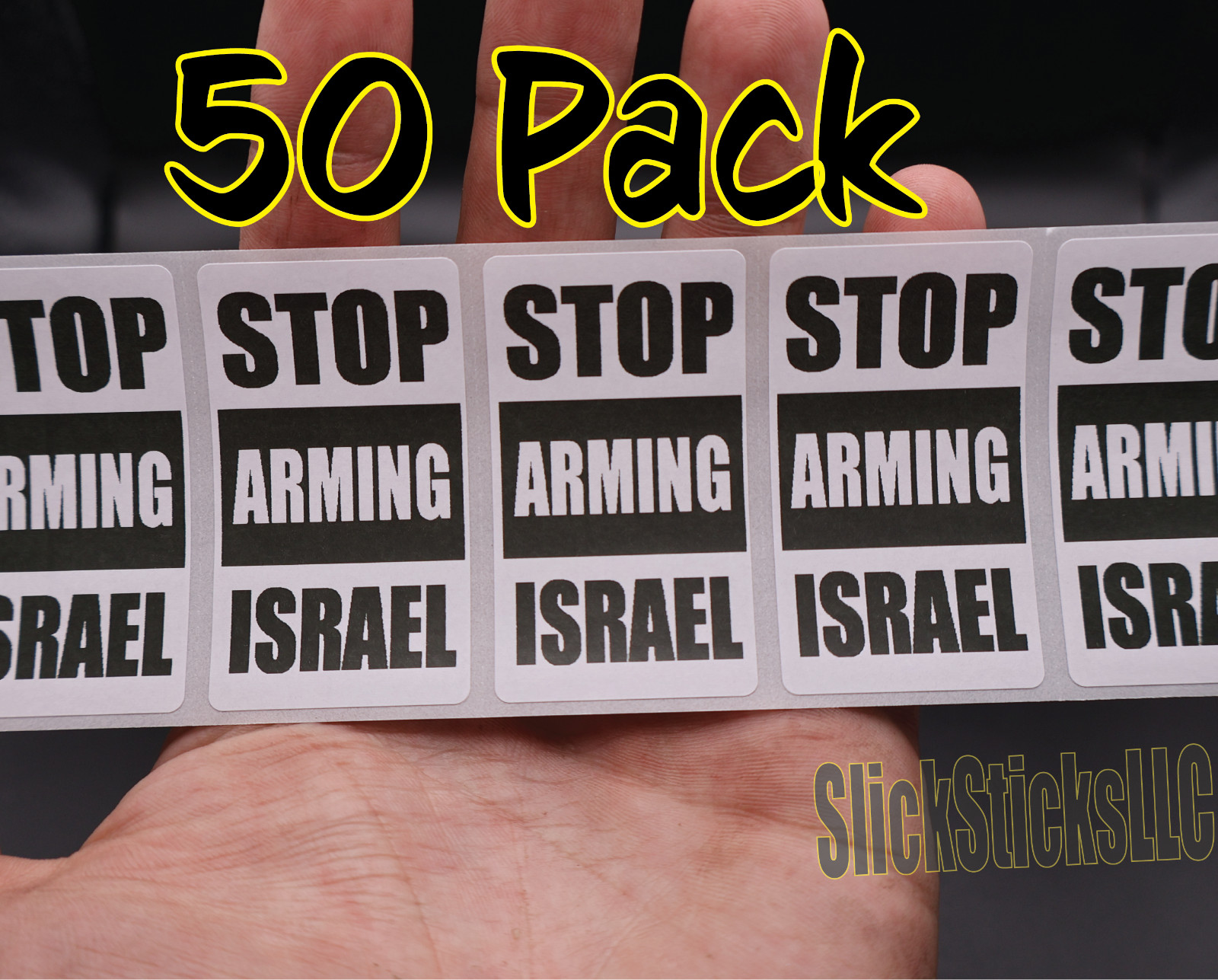 50PCS "STOP ARMING ISRAEL" bulk lot sticker decals labels free palestine end war
