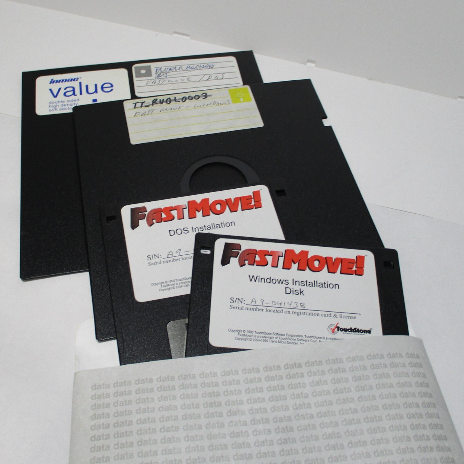 TouchStone FastMove! MS-DOS Windows 3.1 PC to PC File Transfer Software w/ Cable