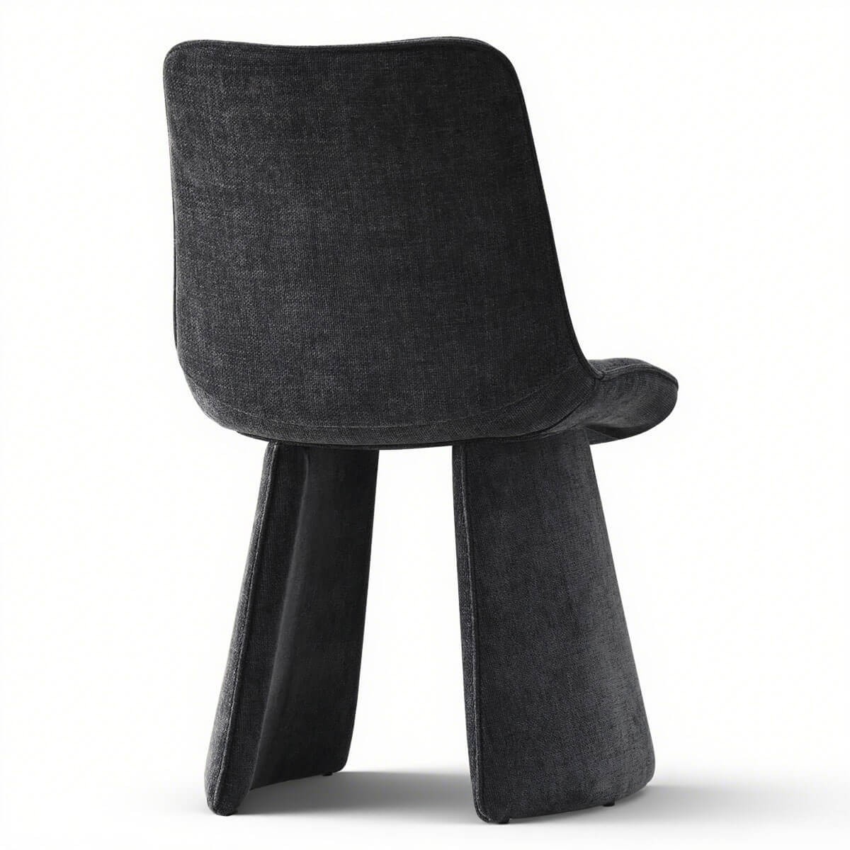 (Set of 4) Black Modern Upholstered Dining Chair with Curved Back