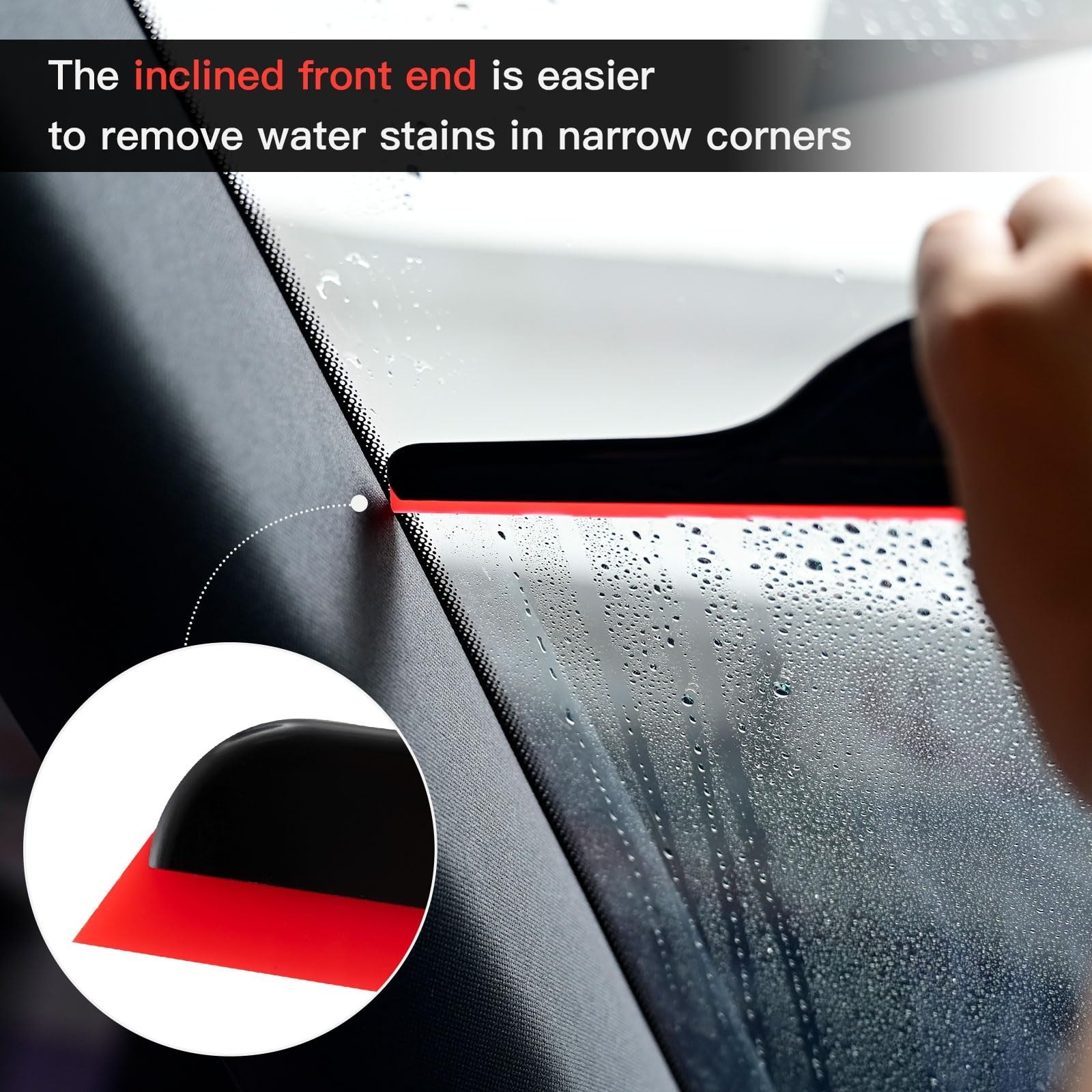 3 PCS Window Tint Tools - Silicone Squeegee Set, Long Handle Water Blade for Aut