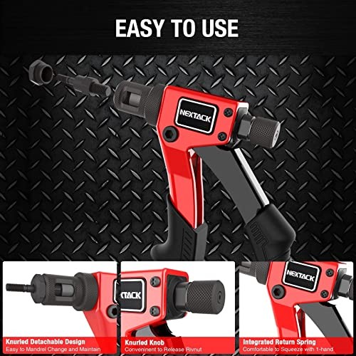 Rivet Nut Tool Kit with a Step 8-inch Single-handed Rivnut Tool Kit/80 Nutserts