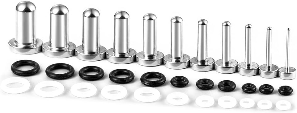 Unique 0.5mm Increments 16G-00g Comfy Pain 1mm-6mm (16g-2g) - One Ear Silver