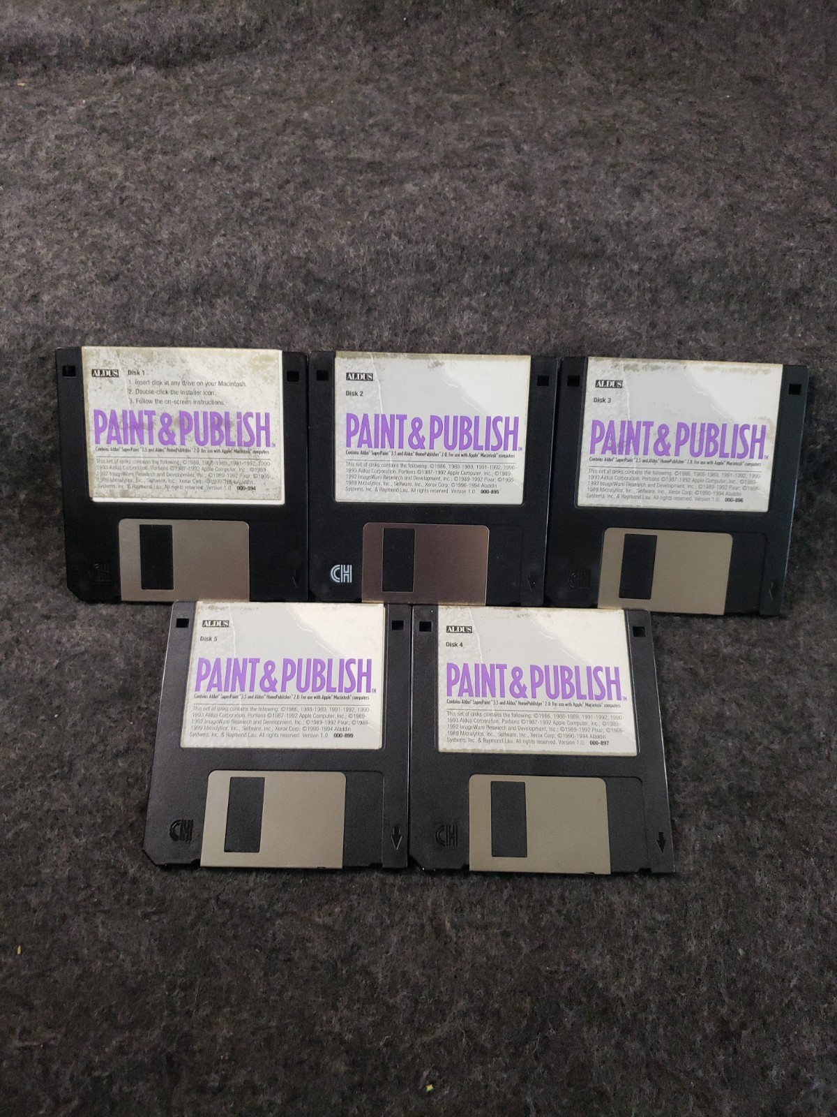 Paint & Publish for Macintosh Software 3-1/2" disks vintage Mac software (C19B2)