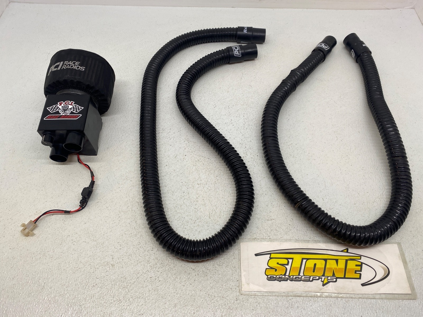 PCI Race Radios Dual Boost Fresh Air Pumper with Tubing 4' & 5' Helmet Air Tube