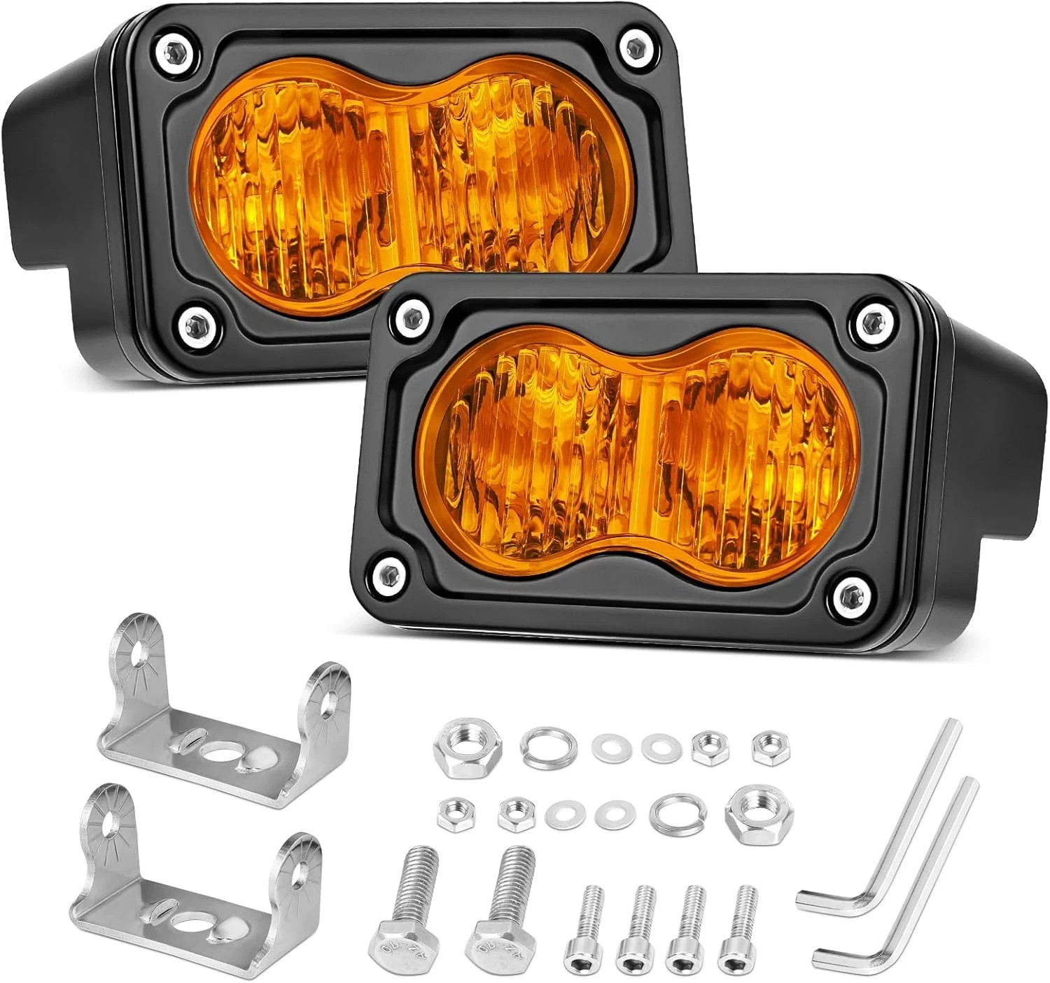 Amber LED Pod Lights, 2Pcs 3 Inch 40W Fog Lights Flood Pods