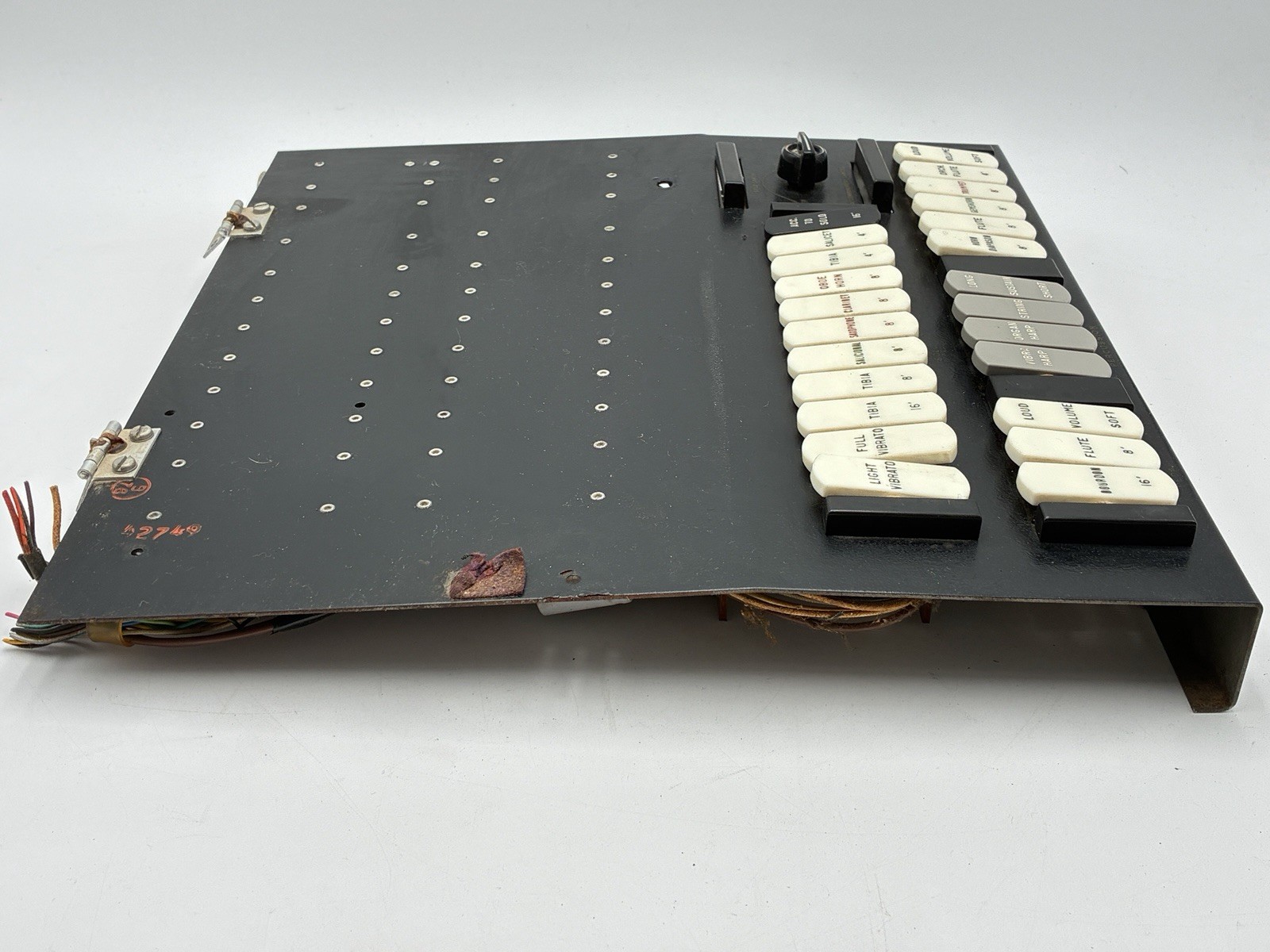 Vtg Baldwin Model 5 5A Organ Stop Tab Control Panel Assembly Levers Parts