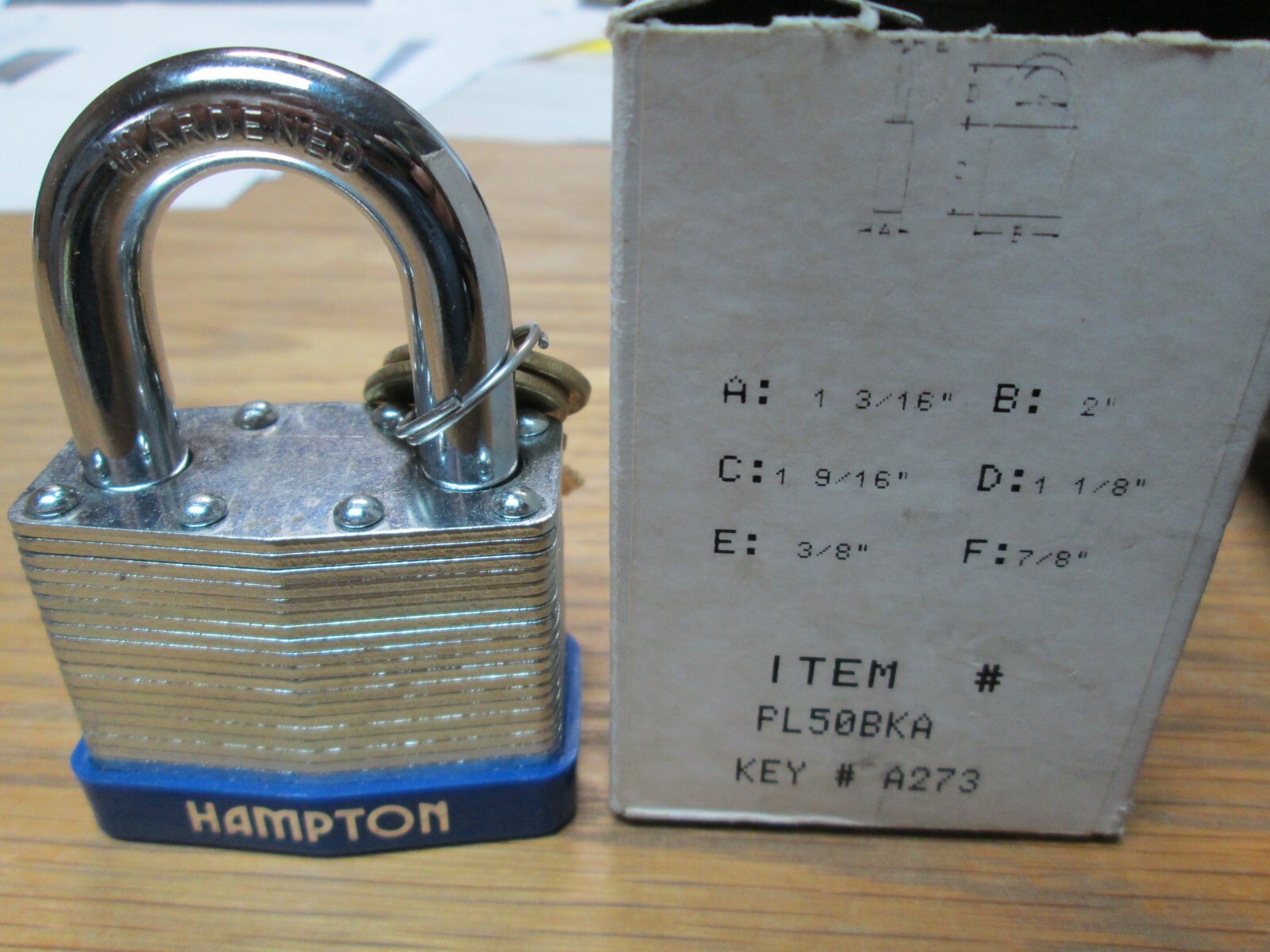 Hampton 2x3" Steel Keyed Outdoor Lock with 2 Keys