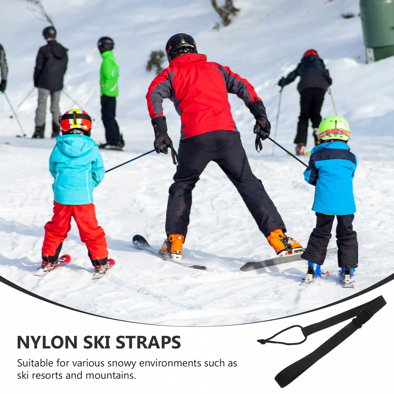 2Pcs Adjustable Snowboard Leashes for Beginners Universal Safety Binding