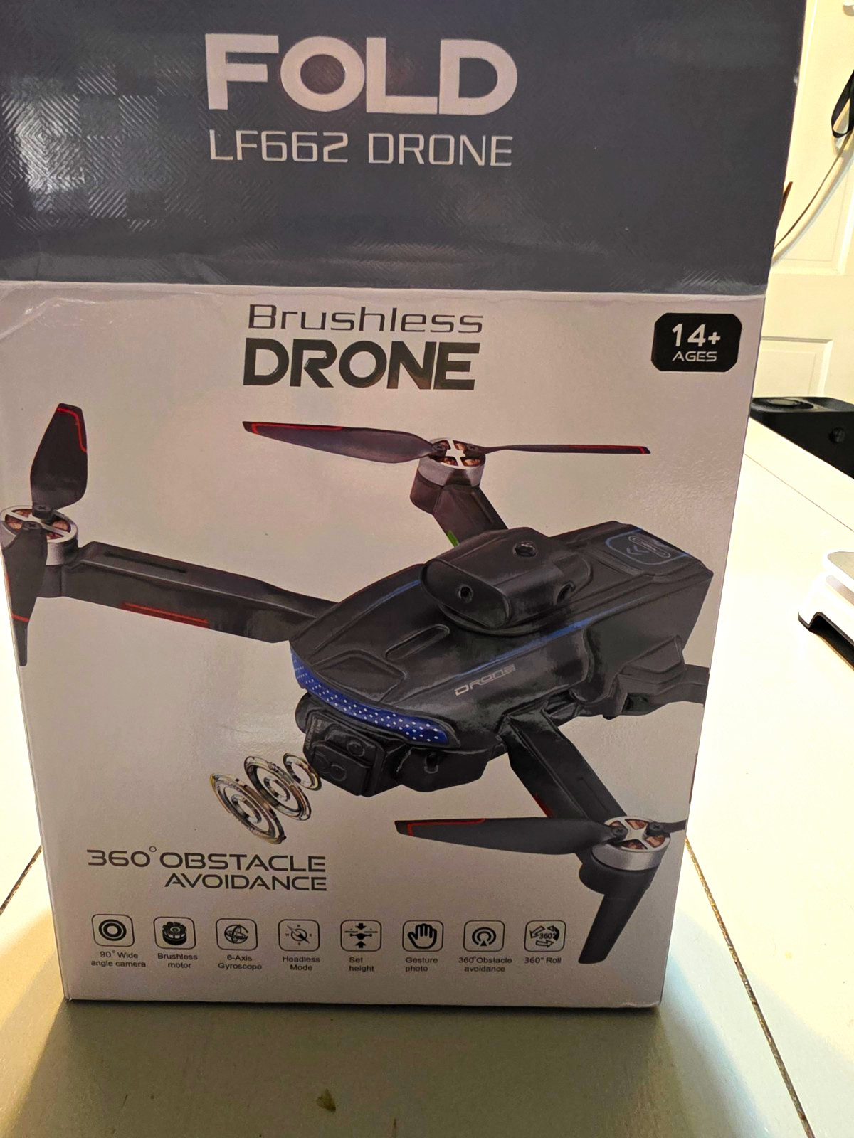 LF662 Foldable Brushless Quadcopter Drone, Obstacle Avoidance, Headless, Black