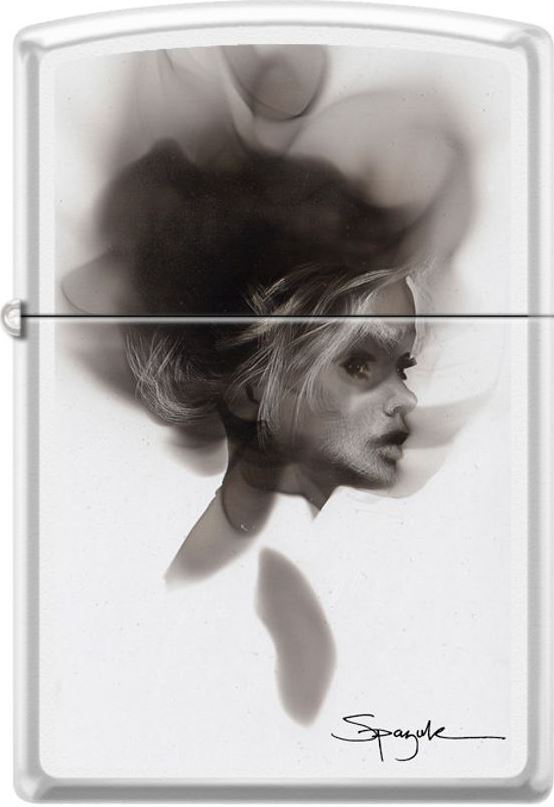 Zippo Artist Steven Spazuk Smoky Barby Barbie On White Matte Lighter NEW L@@K