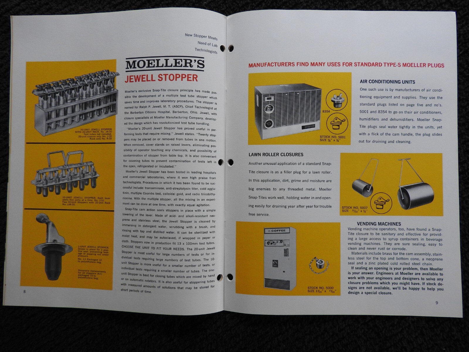 1966 Moeller Manfacturing Co Closures Engineering Catalog/Brochure Greenville MS
