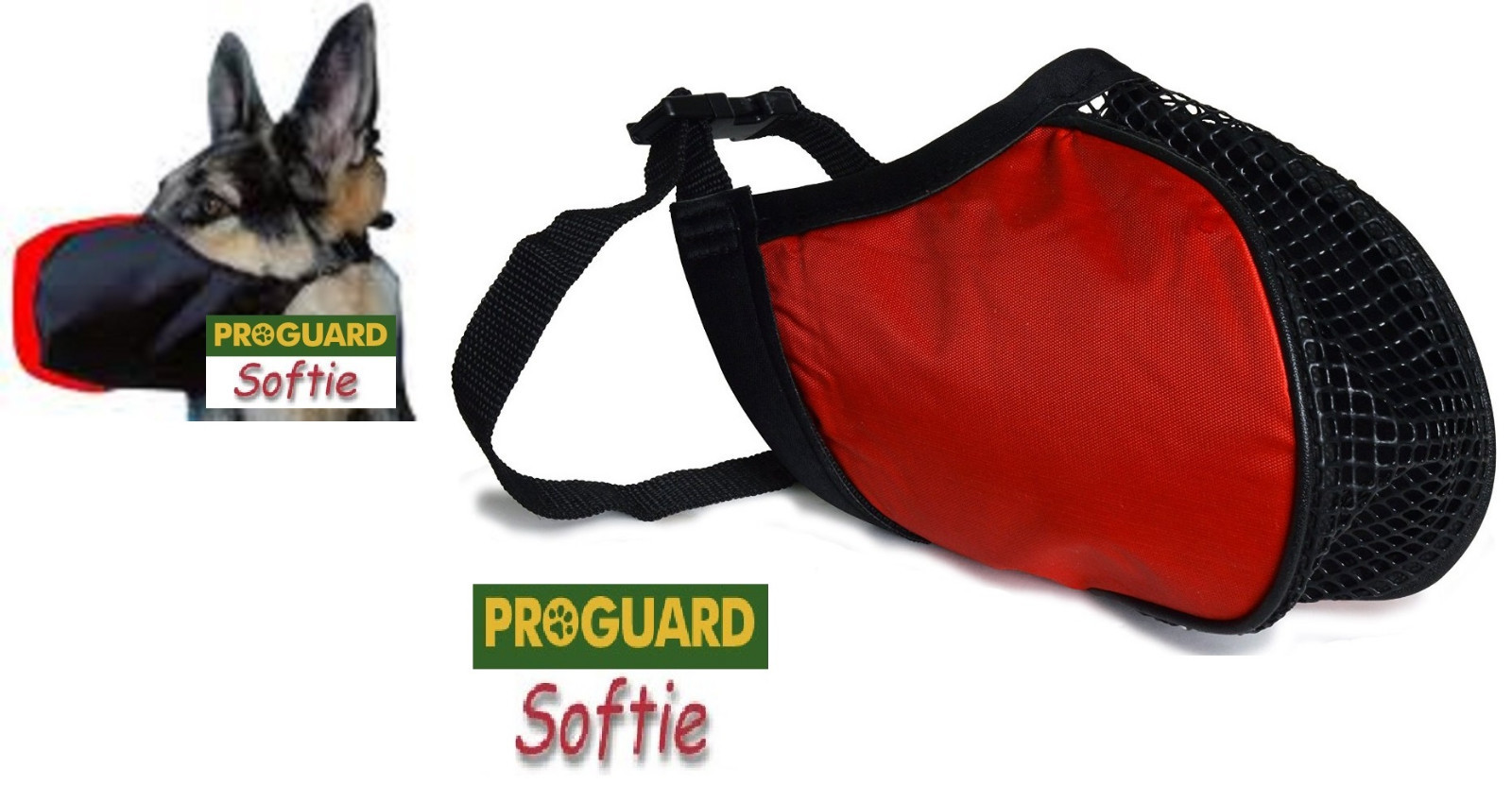 SOFTIE COMFORT DOG MUZZLE ProGuard STRONG Nylon Mesh Quick-Fit,Adjustable,Safer