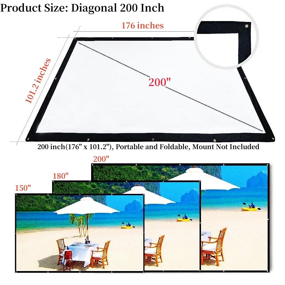 200 Inch 16:9 Foldable Big Size Portable Projector Screen Outdoor