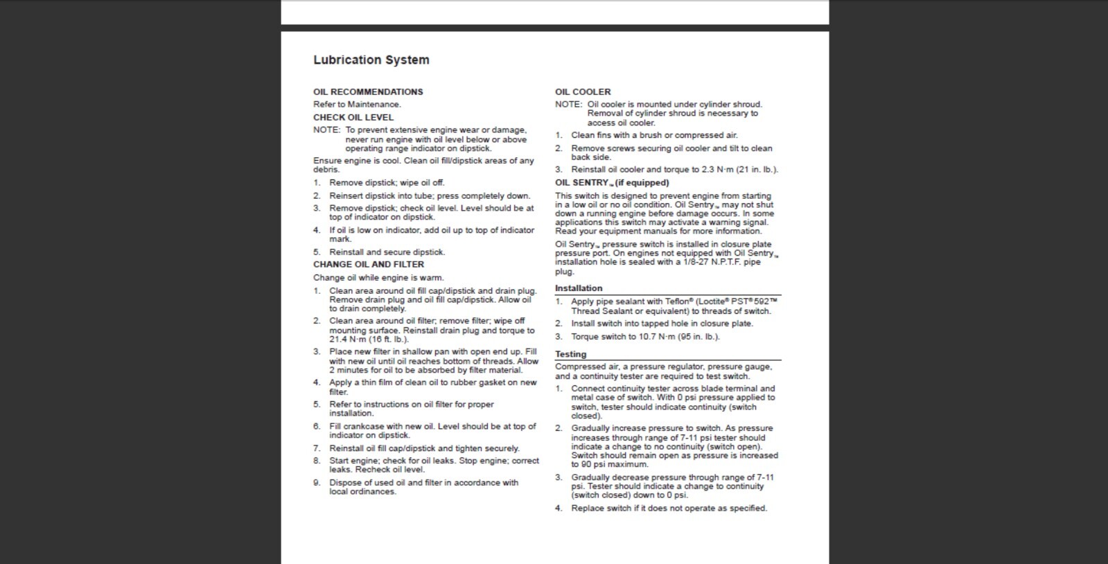 Kohler Engine Command PRO CH940 CH1000 Workshop Service manual