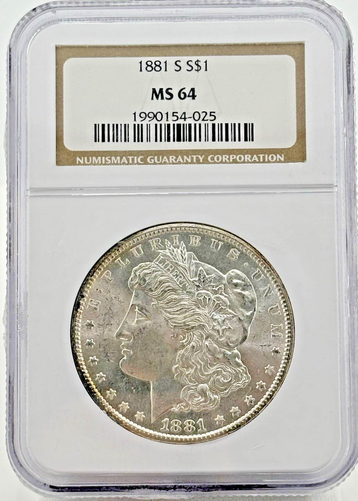1881-S Morgan Silver Dollar MS64 NGC