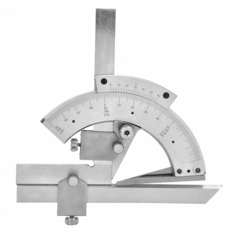 0 ~ 320° Universal Protractor Angle Gauge Carbon Steel 0.2 Vernier Bevel Angle