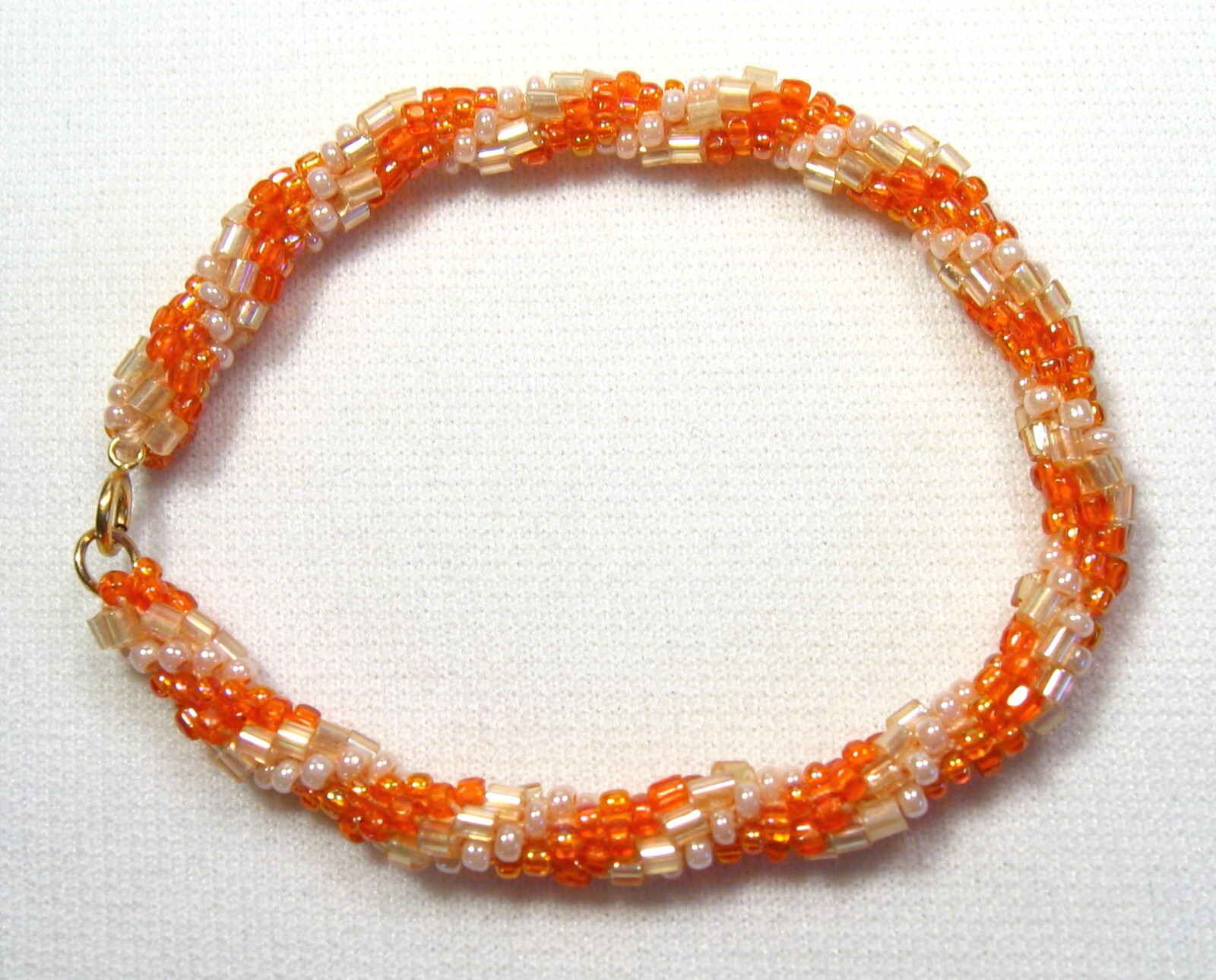 Lyn's Jewelry Orange Beaded Bracelet 7 "