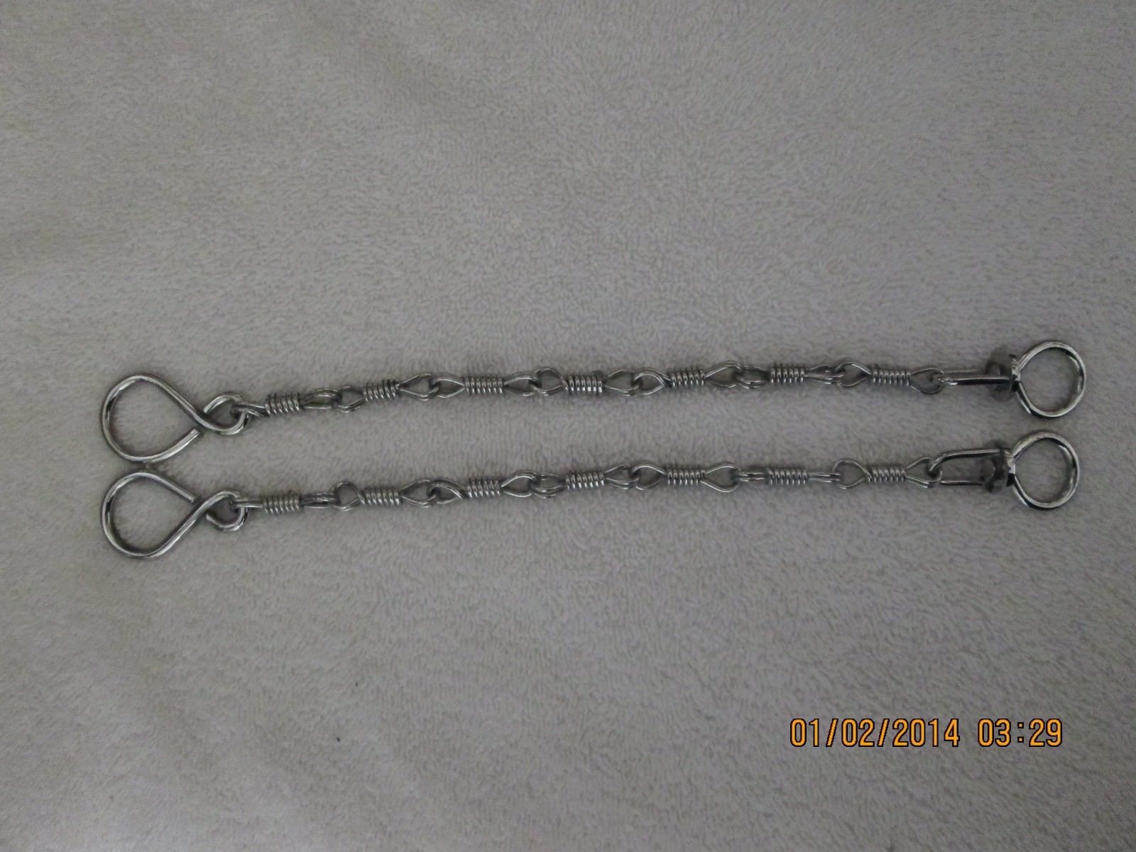 Rein Chains Prod. #BBR-03 --12 inches long, Black, Blue, Patina, Stainless Steel
