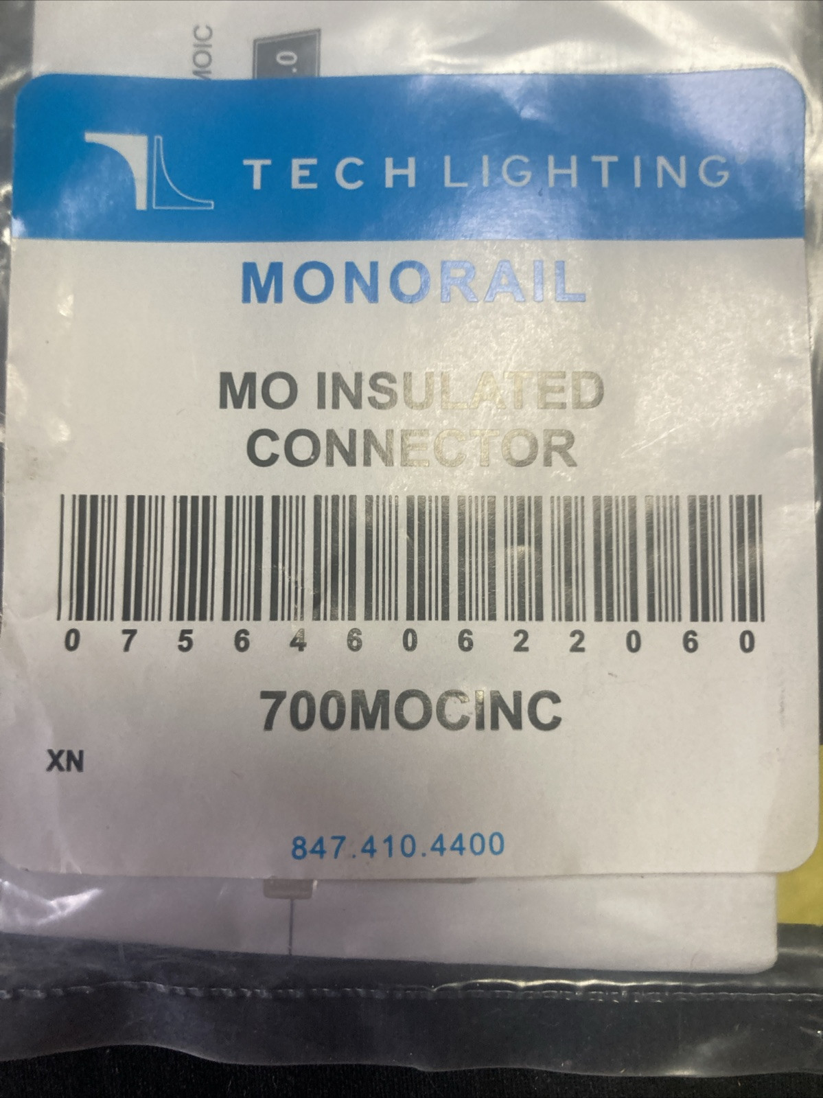 Tech Lighting Mono Rail Insulated Connector Clear 700MOCINC