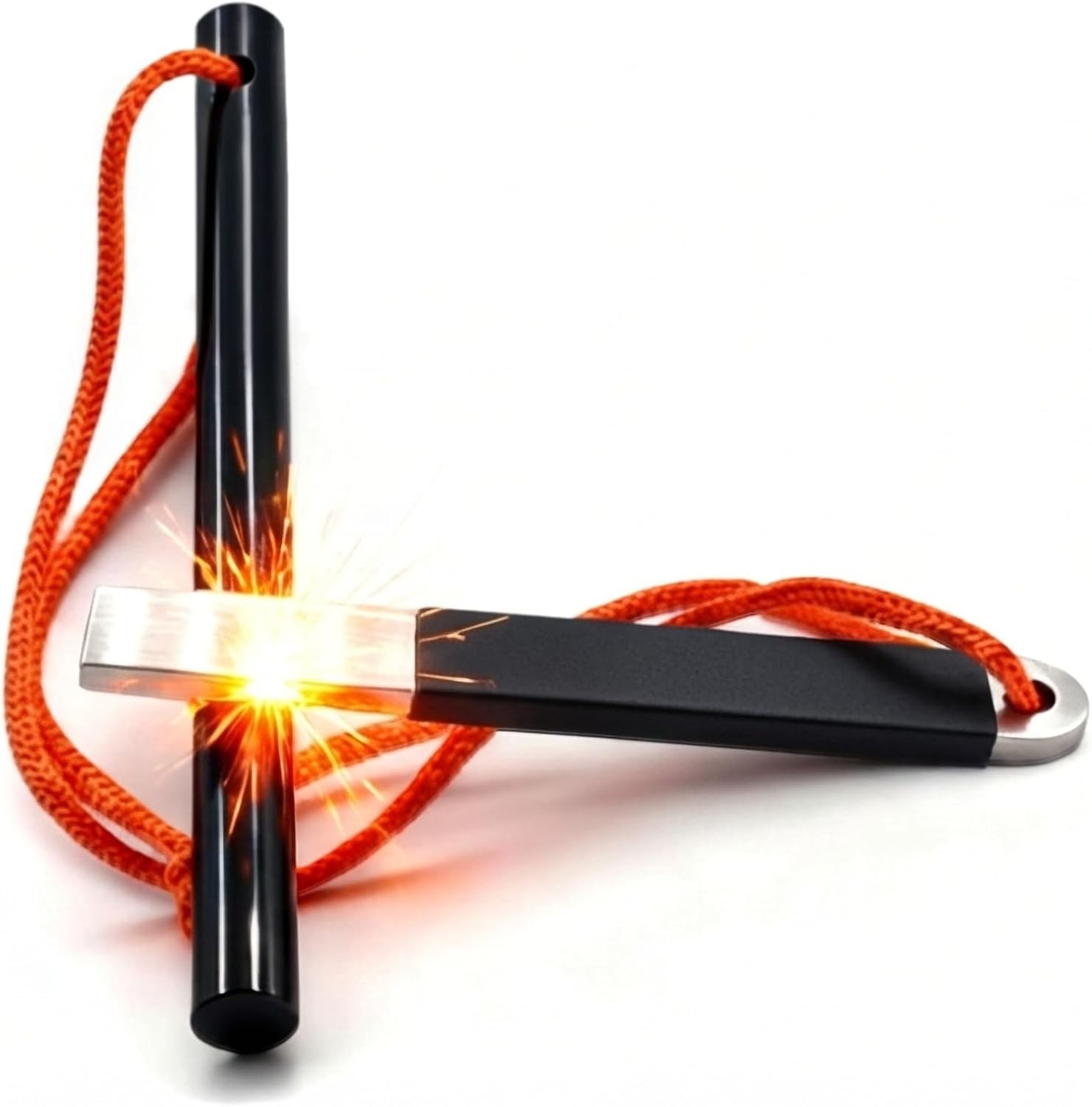 4" Portable Waterproof Ferro Rod Fire Starter Kit w/ Striker for Camping