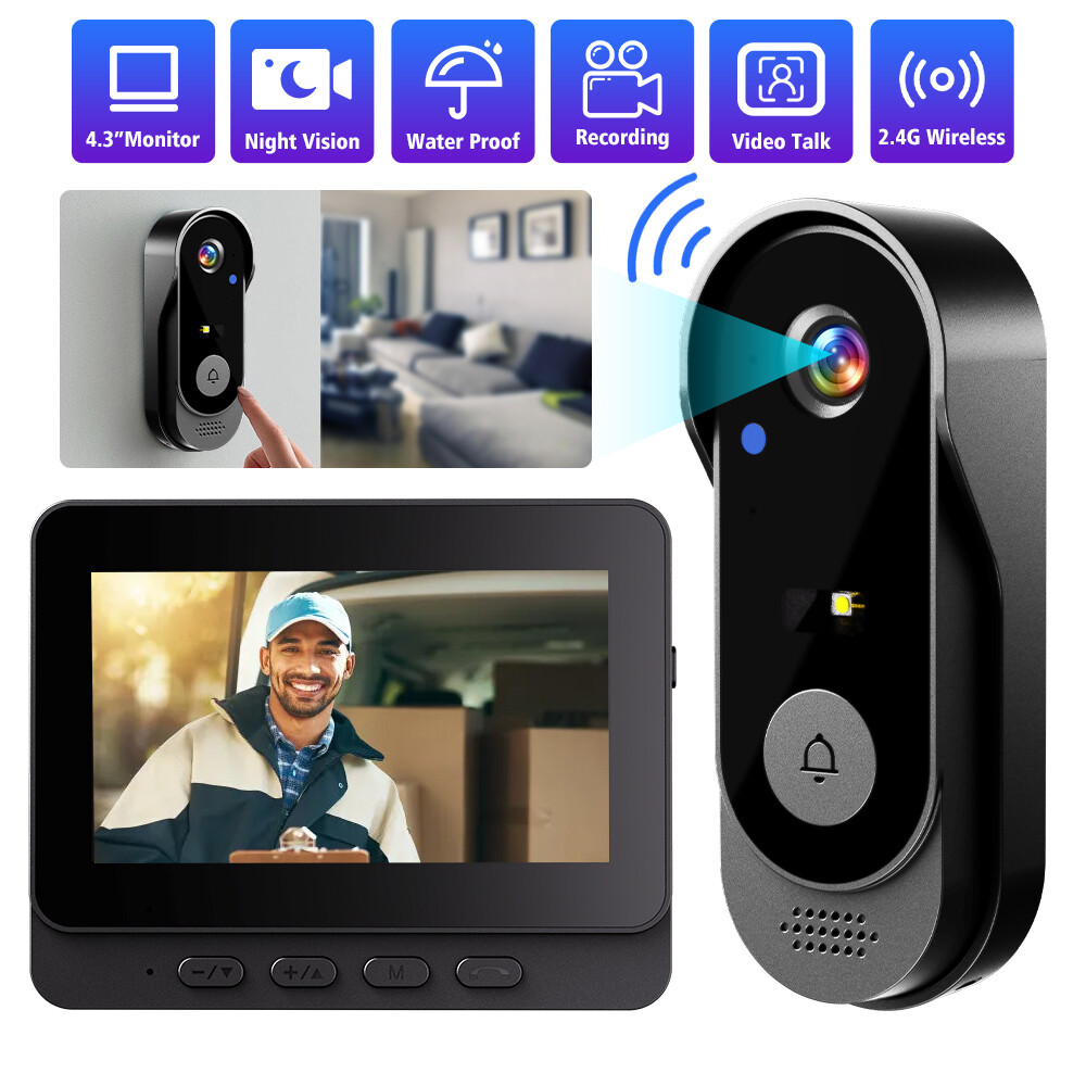 Wireless Security Smart Doorbell Intercom Two-Way Video Camera Bell Chime 1080P