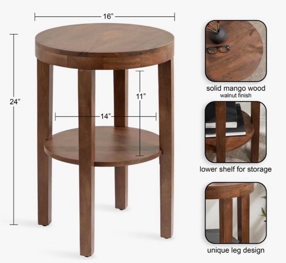 KELLY CLARKSON HOME Solid Wood End Table