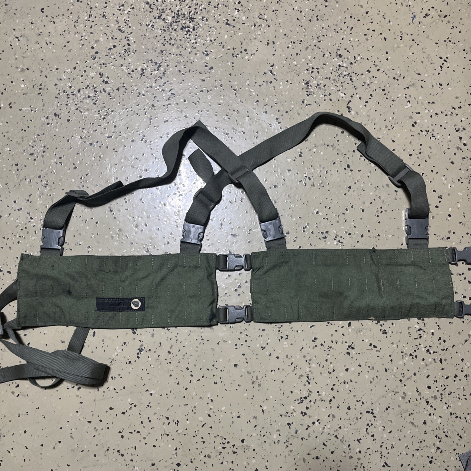 Bulldog Equipment OD Green MOLLE Chest Rig Harness Split front
