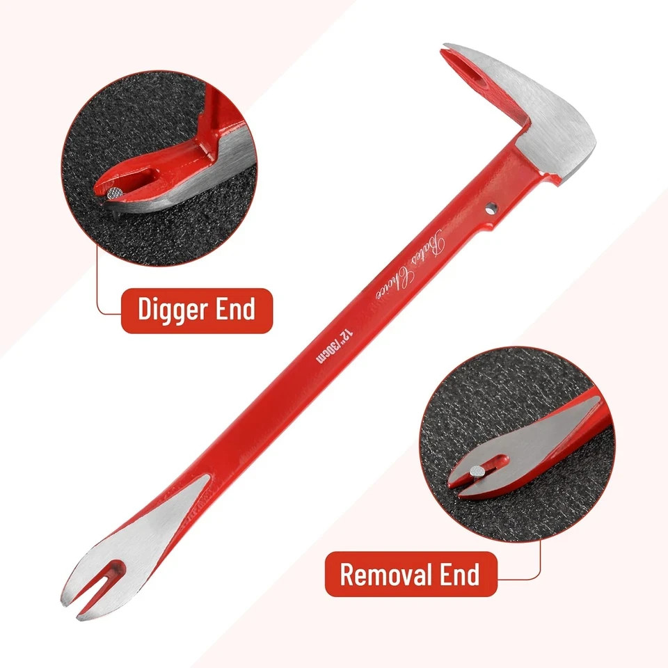 Bates- Pry Bar Nail Puller Set, 3 Pack, 8"/10"/12", Nail Puller Tool, Small Pry