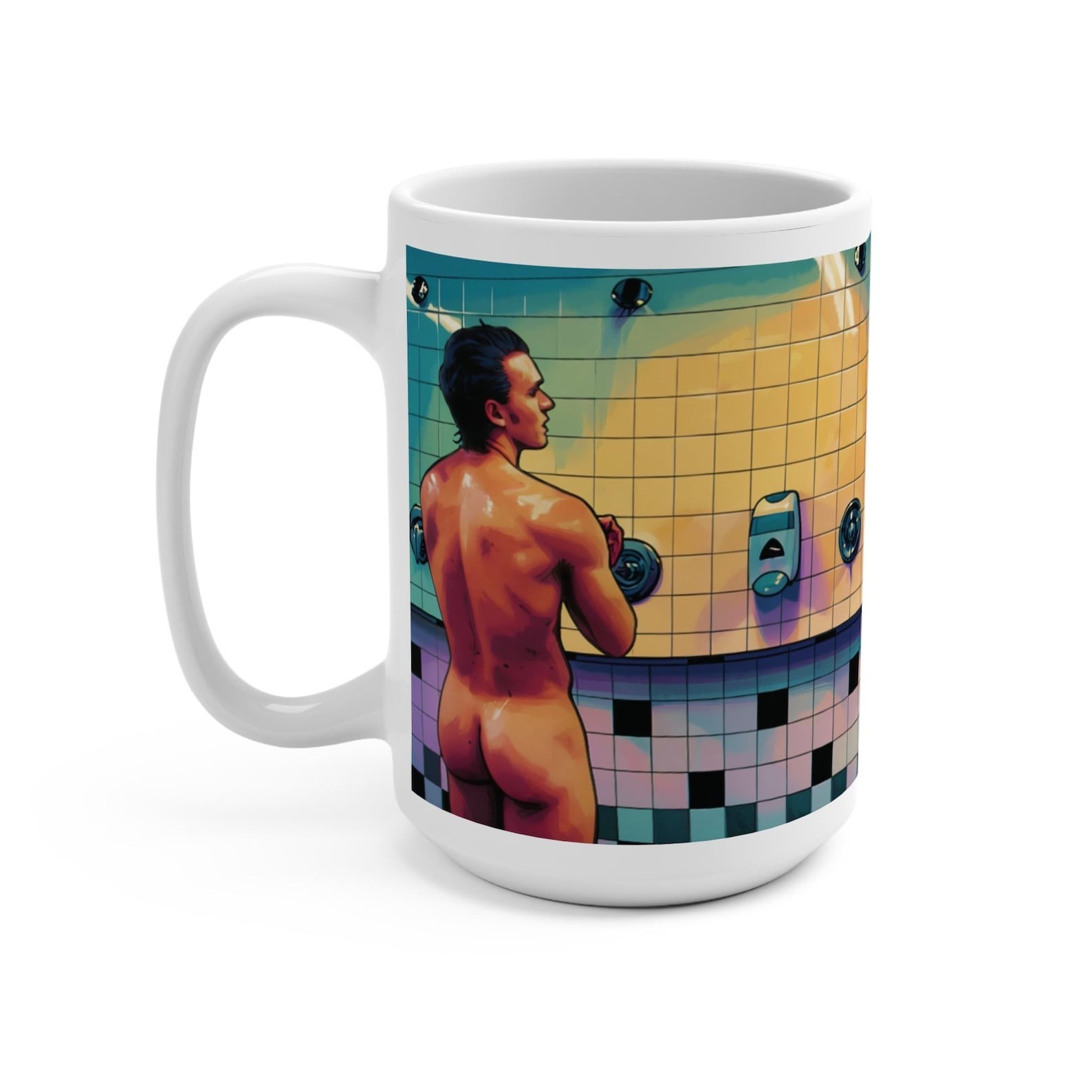 Heated Rivalry Shower Scene Mug 11oz 15oz, Queer Art Coffee Tea Ceramic